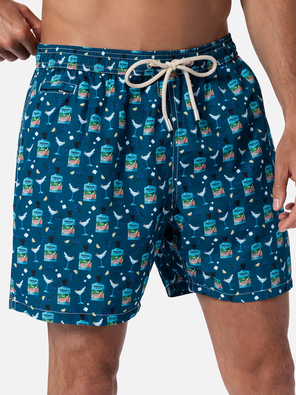 Lightweight fabric swim-shorts with cocktail Portofino Gin print | PORTOFINO DRY GIN SPECIAL EDITION - Image 4