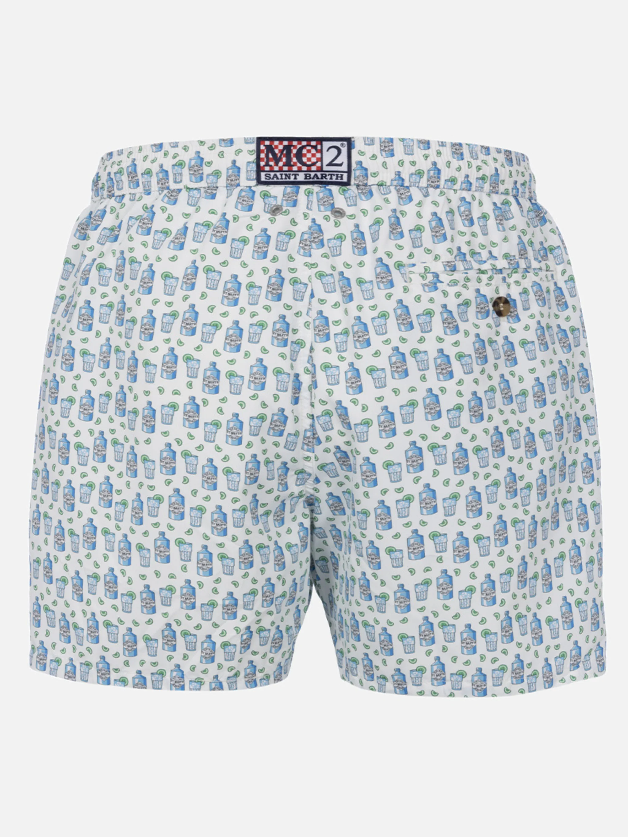Lightweight fabric swim-shorts with gin tonic cocktail print - Image 2