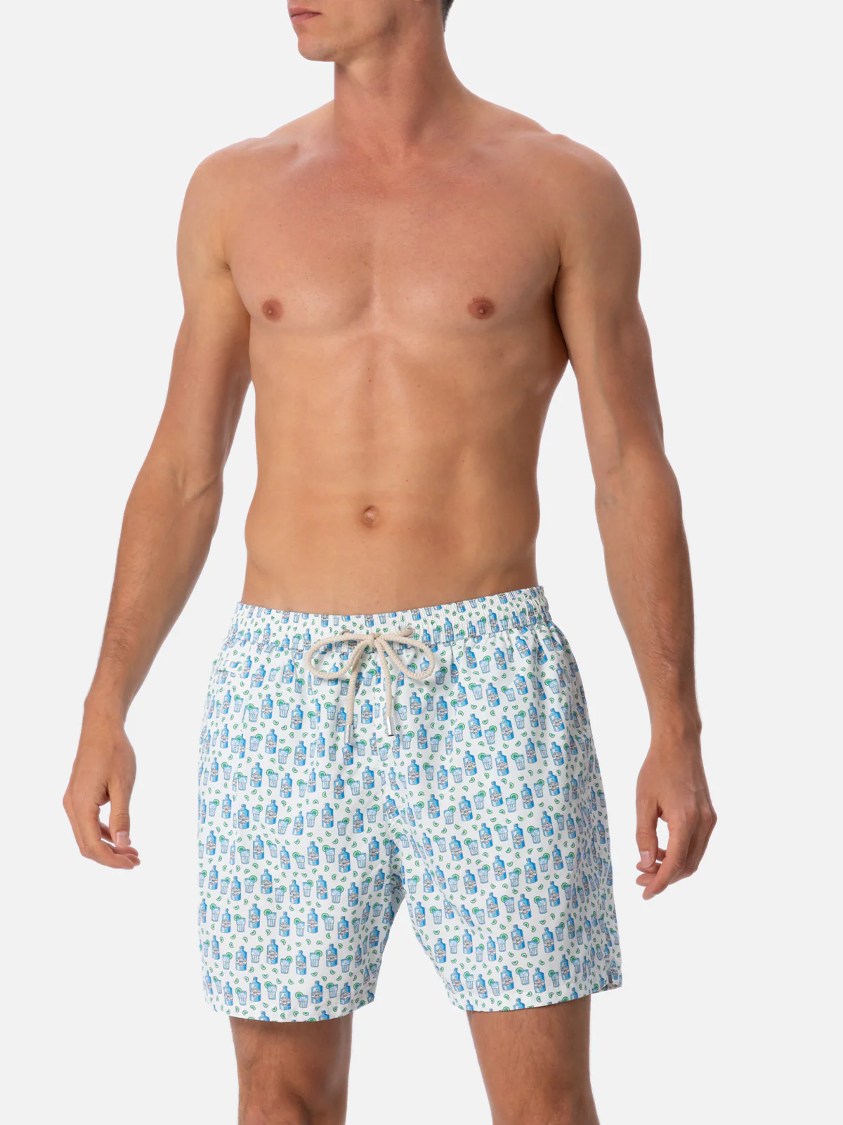 Lightweight fabric swim-shorts with gin tonic cocktail print - Image 4