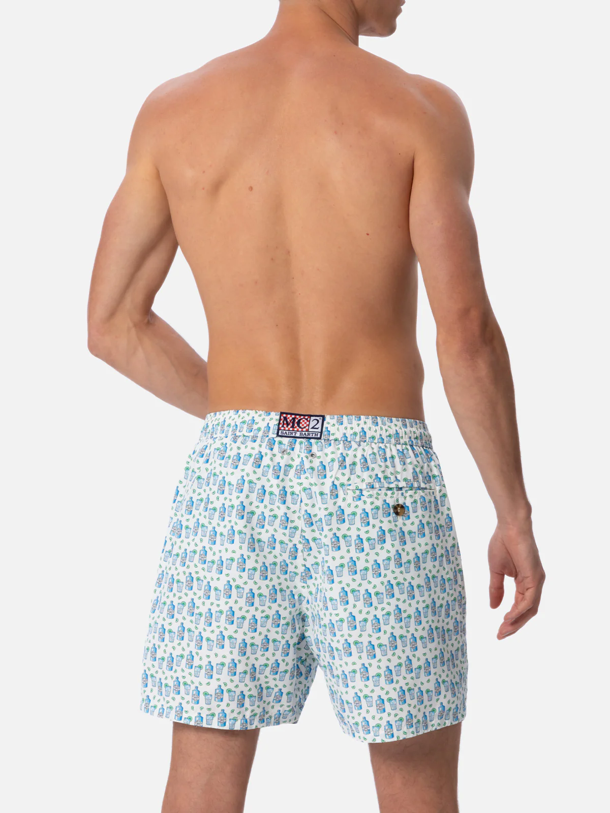 Lightweight fabric swim-shorts with gin tonic cocktail print - Image 5