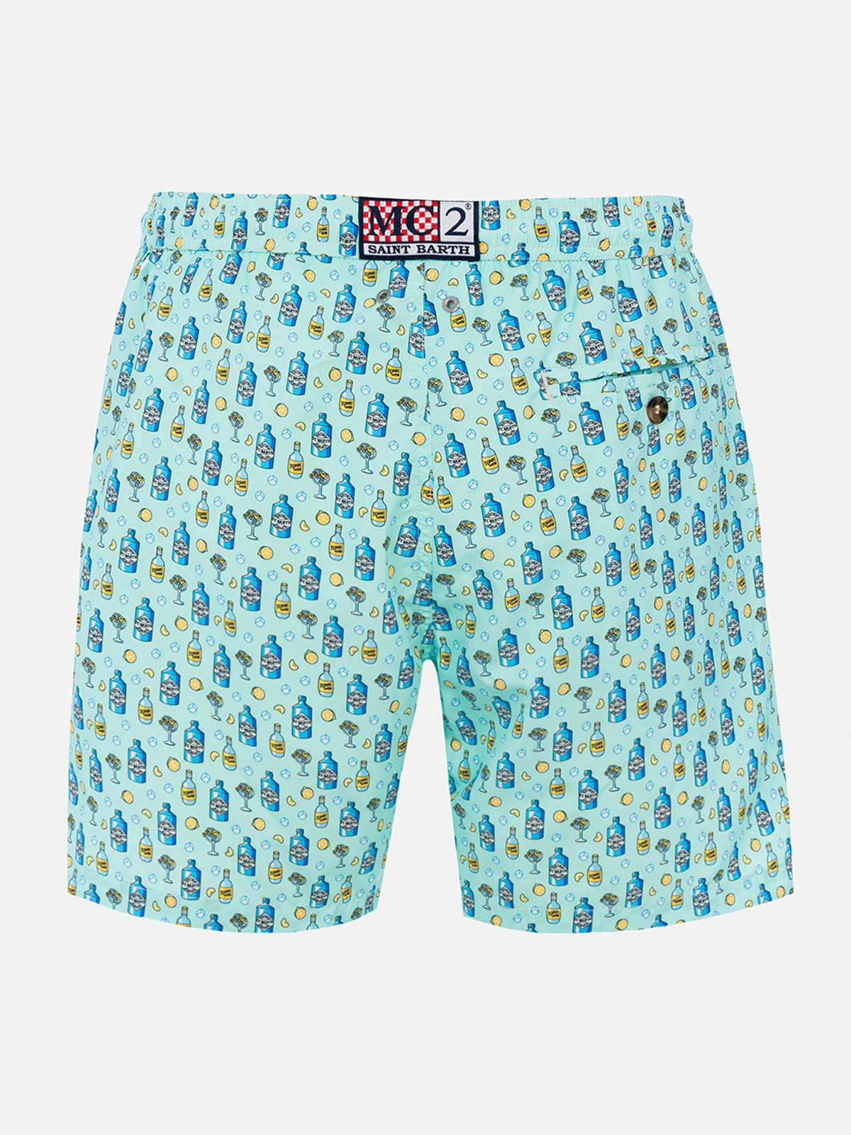 Lightweight fabric swim-shorts Lighting with cocktail gin tonic print - Image 2