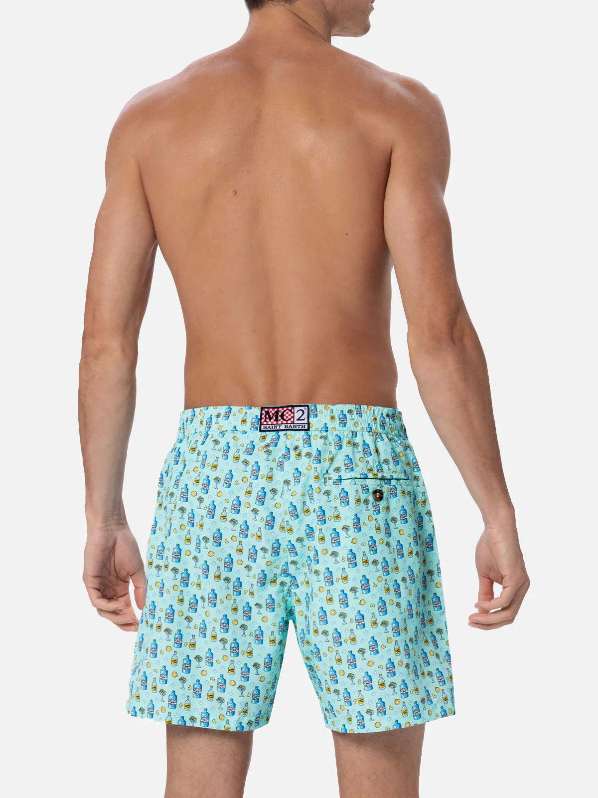 Lightweight fabric swim-shorts Lighting with cocktail gin tonic print - Image 5