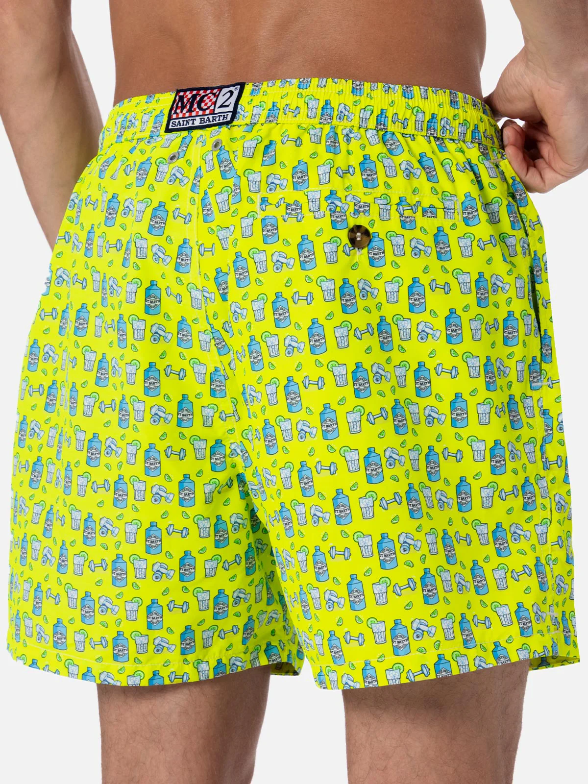 Lighting Micro Fantasy yellow gym and gin print swim shorts - Image 4