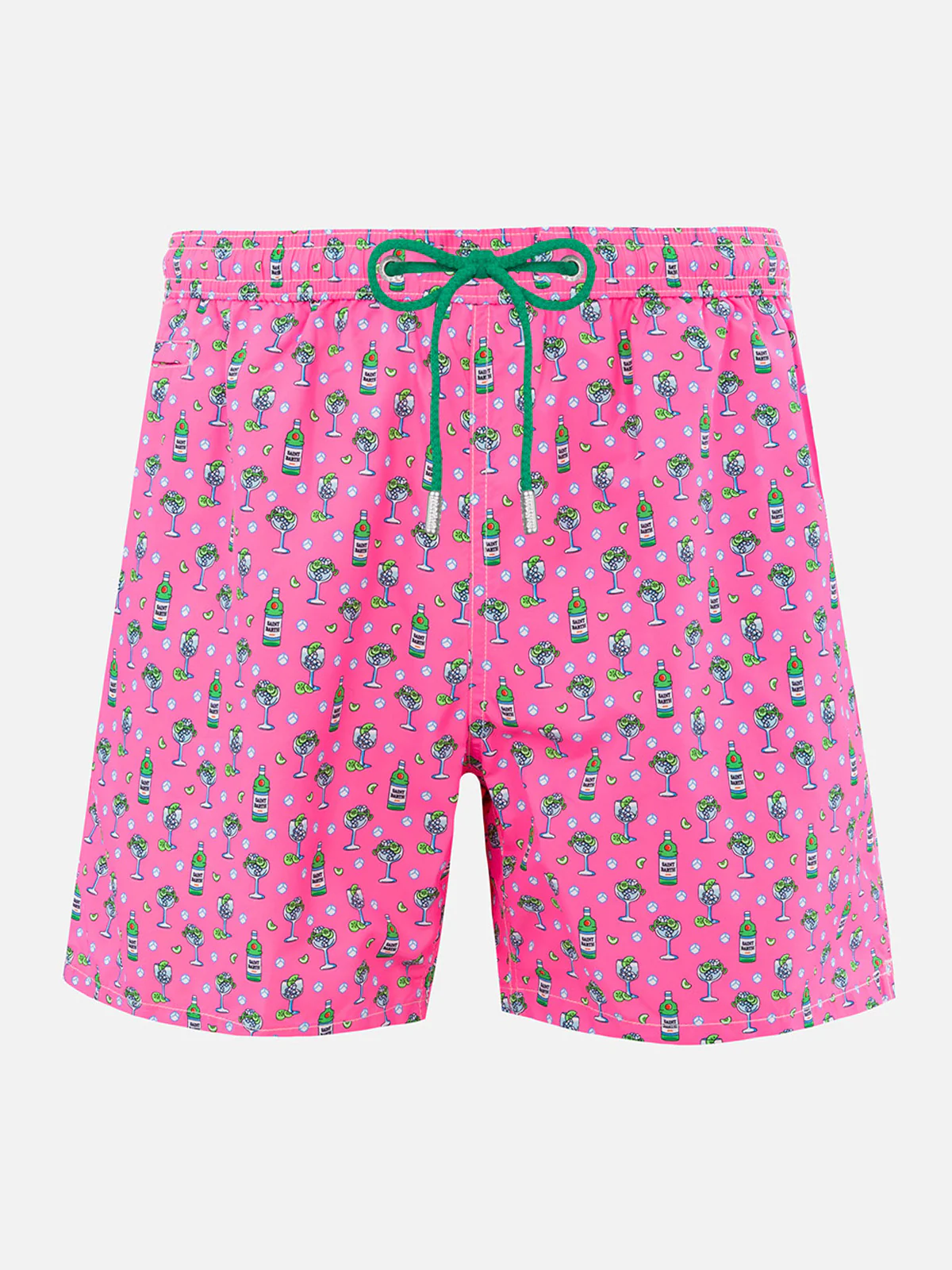 Lighting Micro Fantasy pink ice and cocktail print swim shorts
