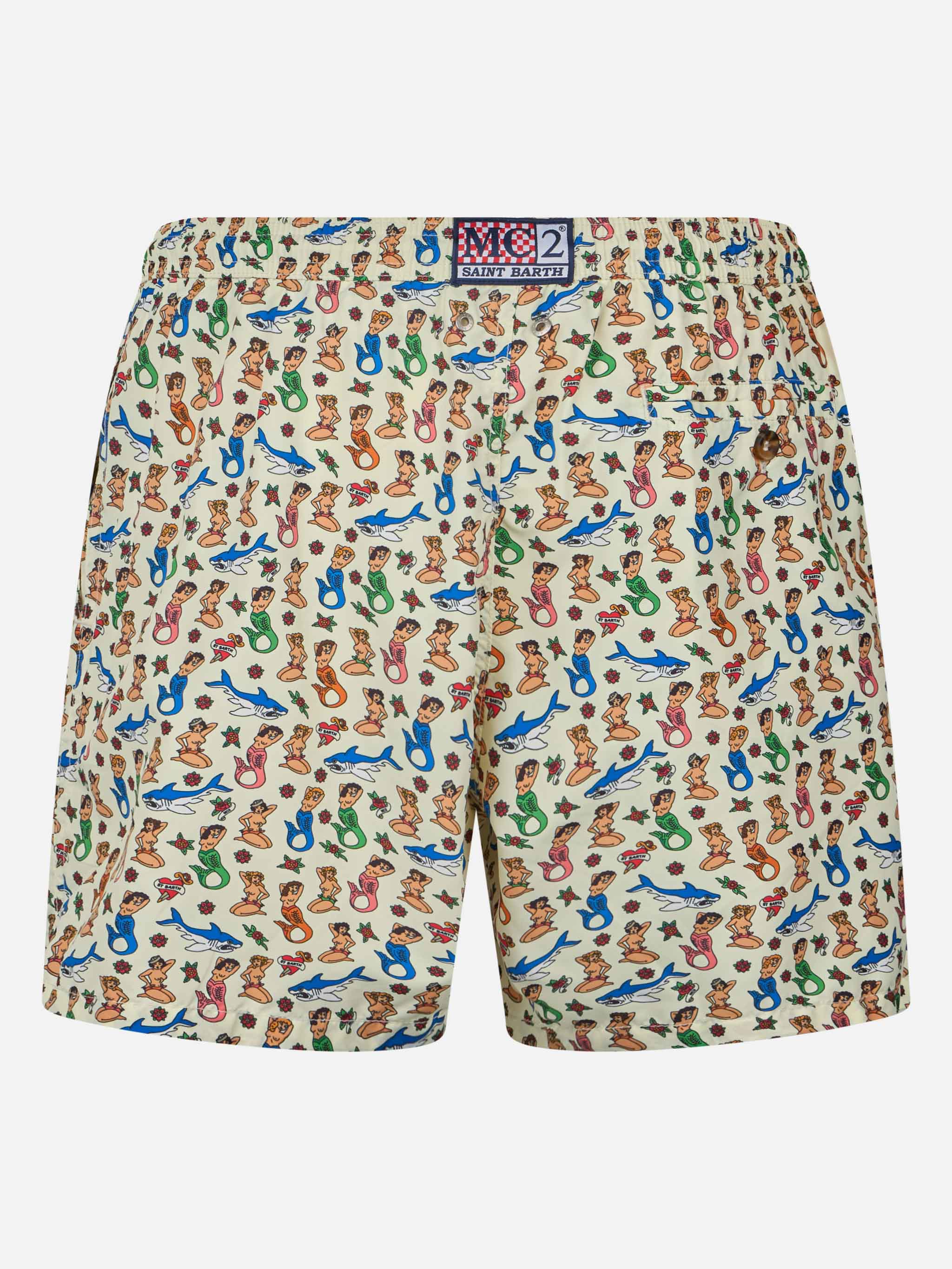 Lighting Micro Fantasy white mermaid print swim shorts - Image 2