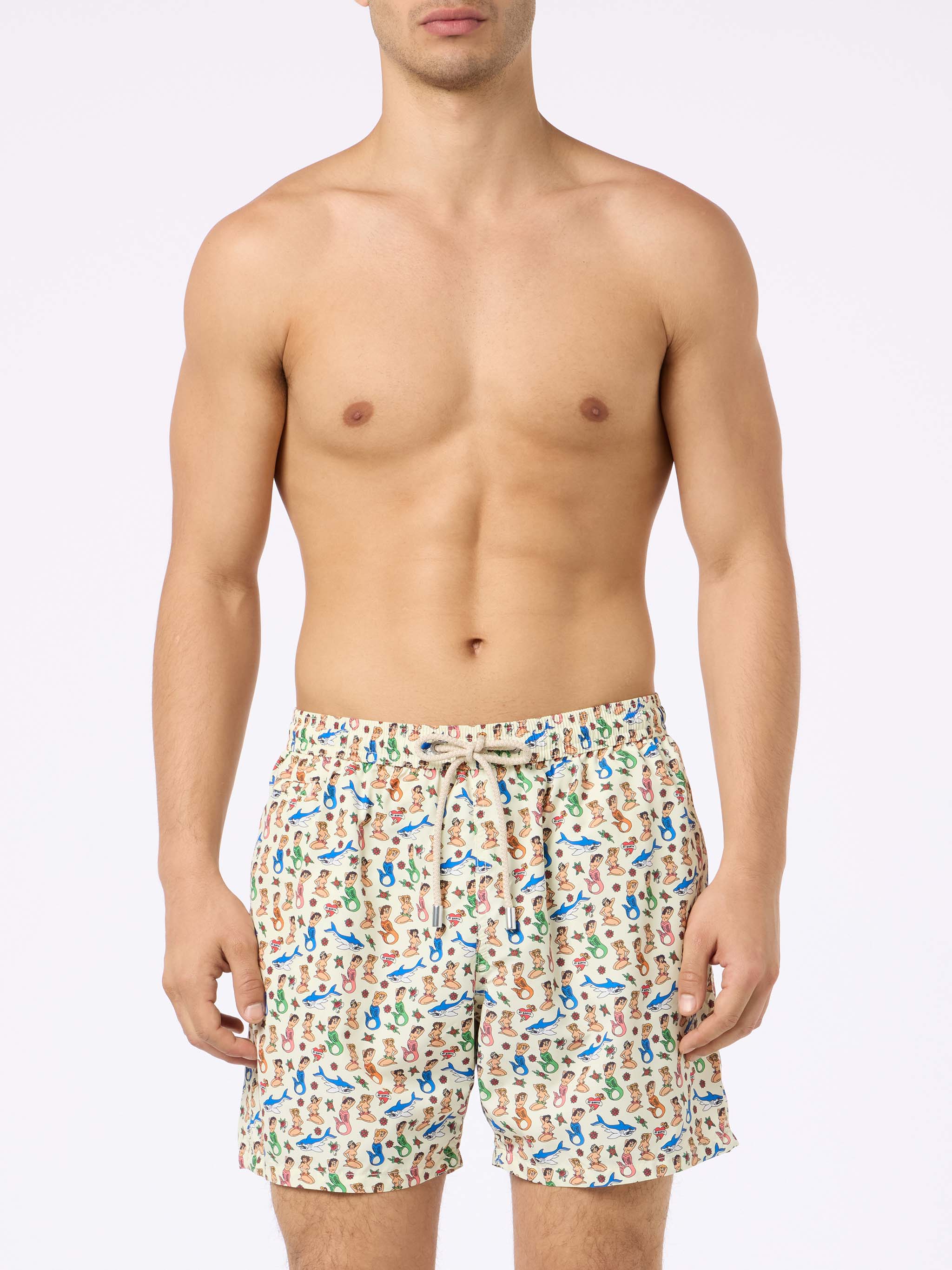 Lighting Micro Fantasy white mermaid print swim shorts - Image 3