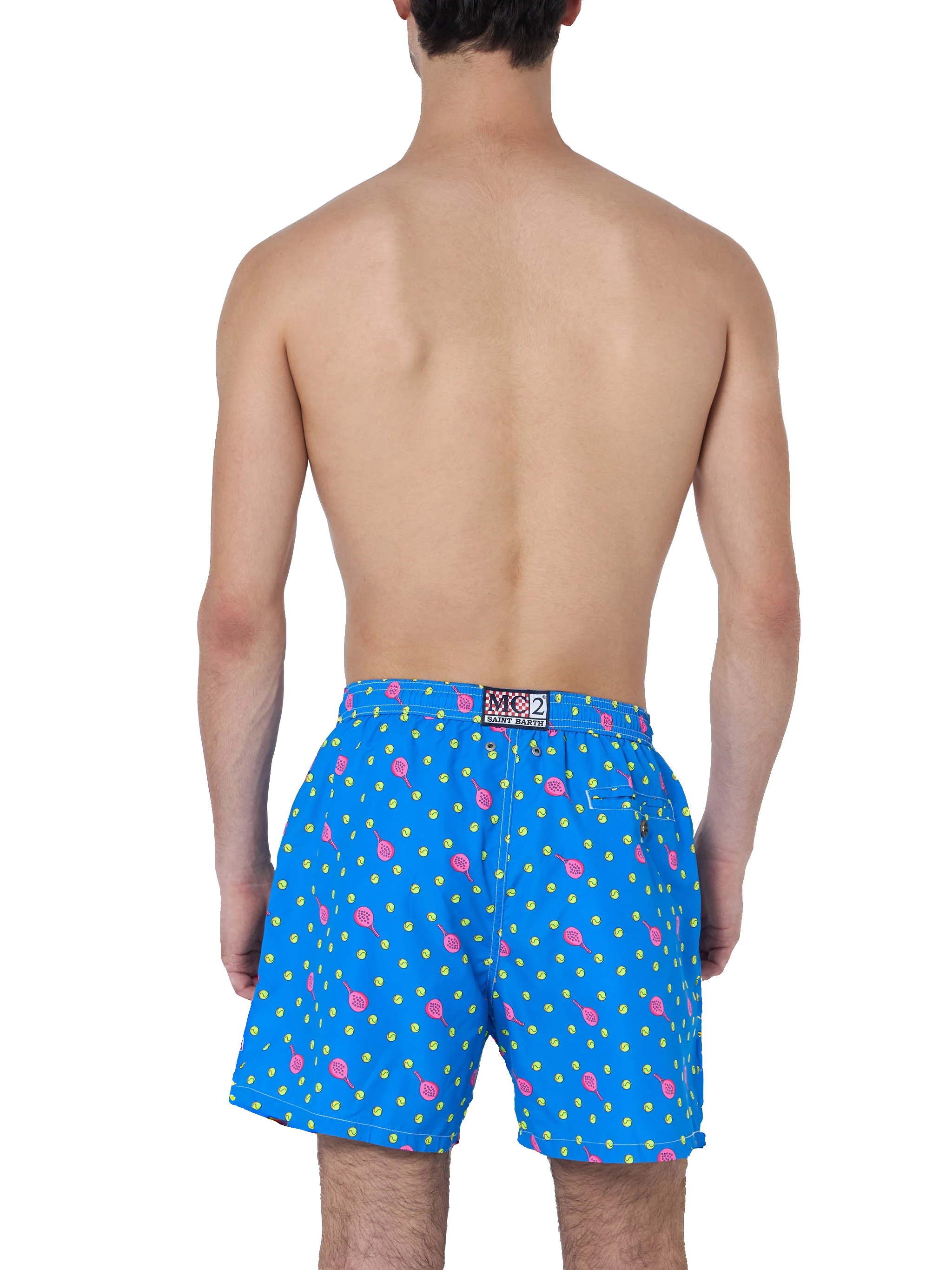 Lighting Micro Fantasy swim shorts in technical fabric with padel pattern in blue and multicolor - Image 4