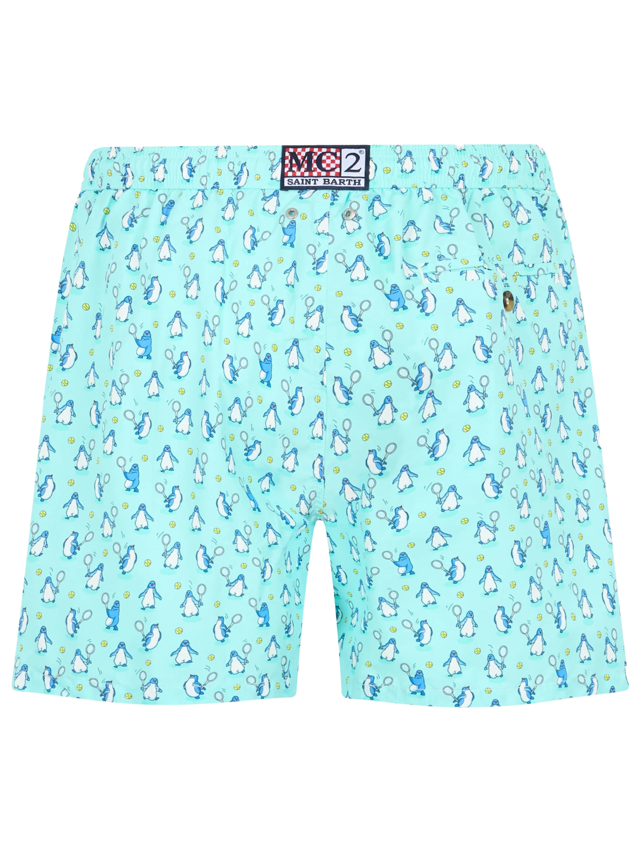 Lighting Micro Fantasy swim shorts in technical fabric with penguin pattern in blue and multicolor - Image 2