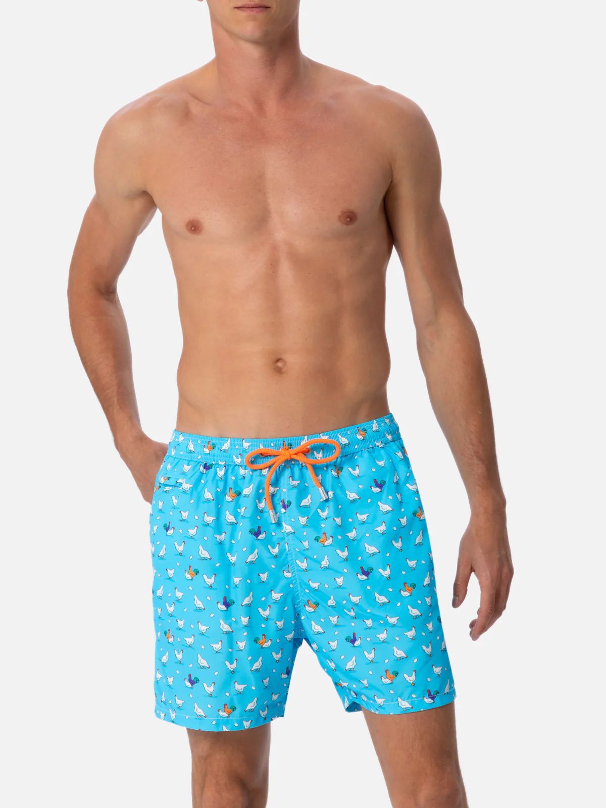 Lighting Micro Fantasy light blue rooster print swim shorts - Image 3