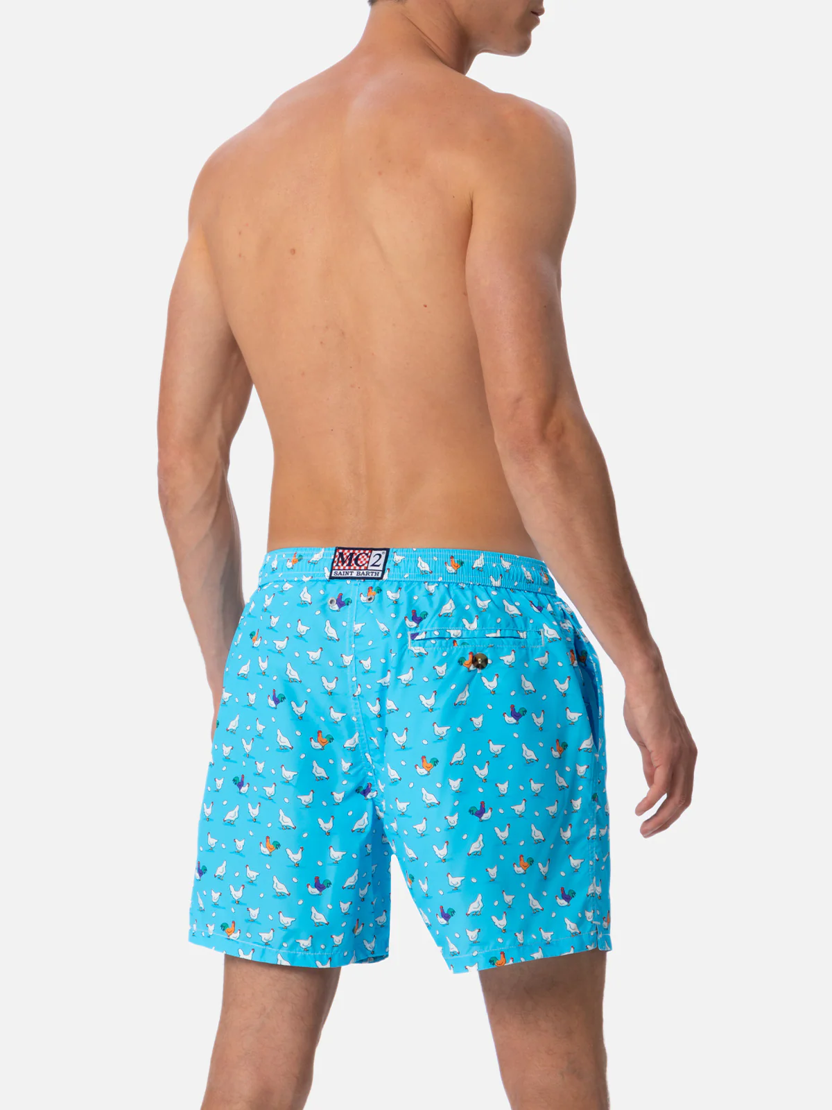 Lighting Micro Fantasy light blue rooster print swim shorts - Image 4