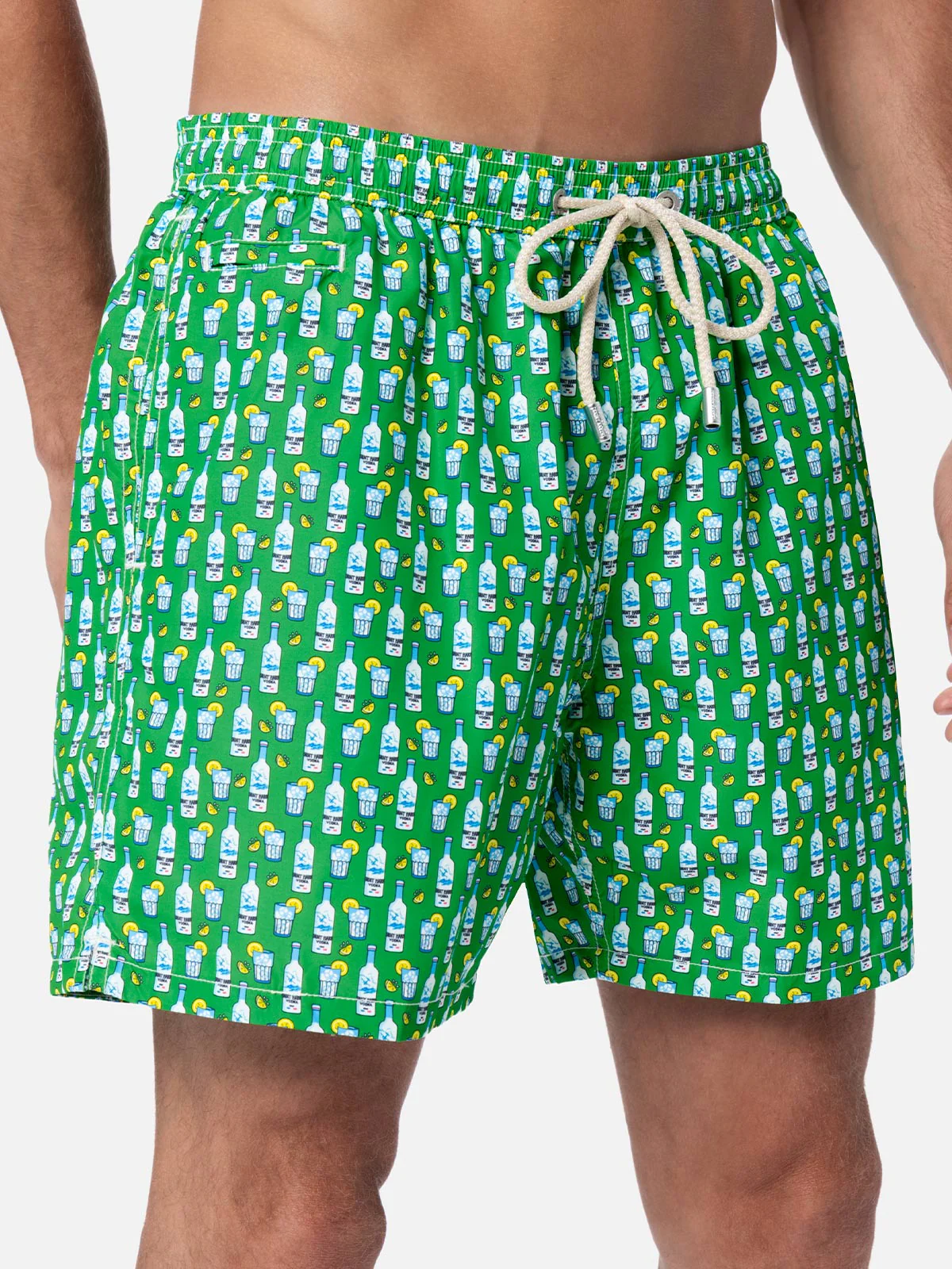 Lighting Micro Fantasy green vodka print swim shorts - Image 4