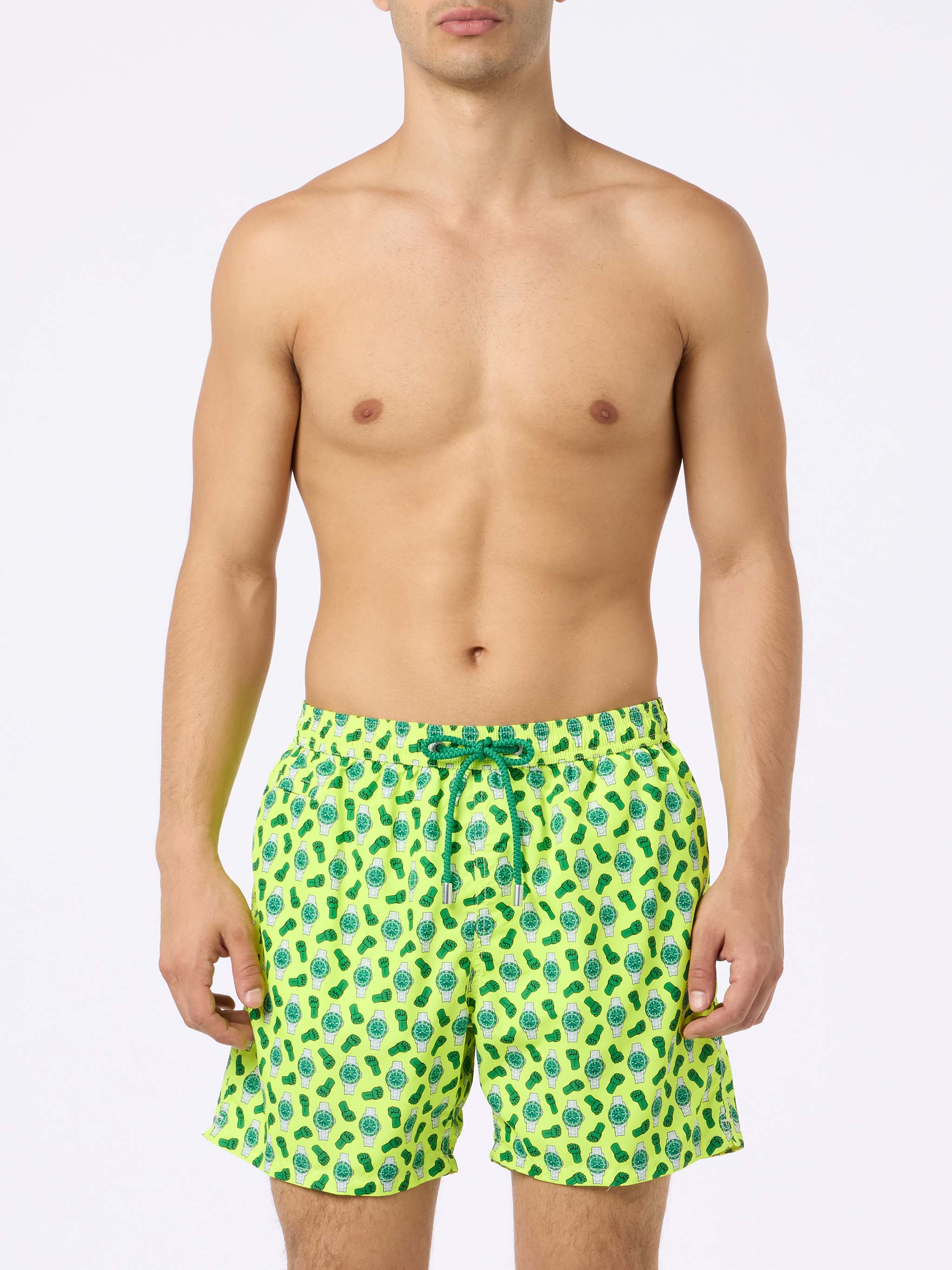 Lighting Micro Fantasy green watches print swim shorts - Image 3