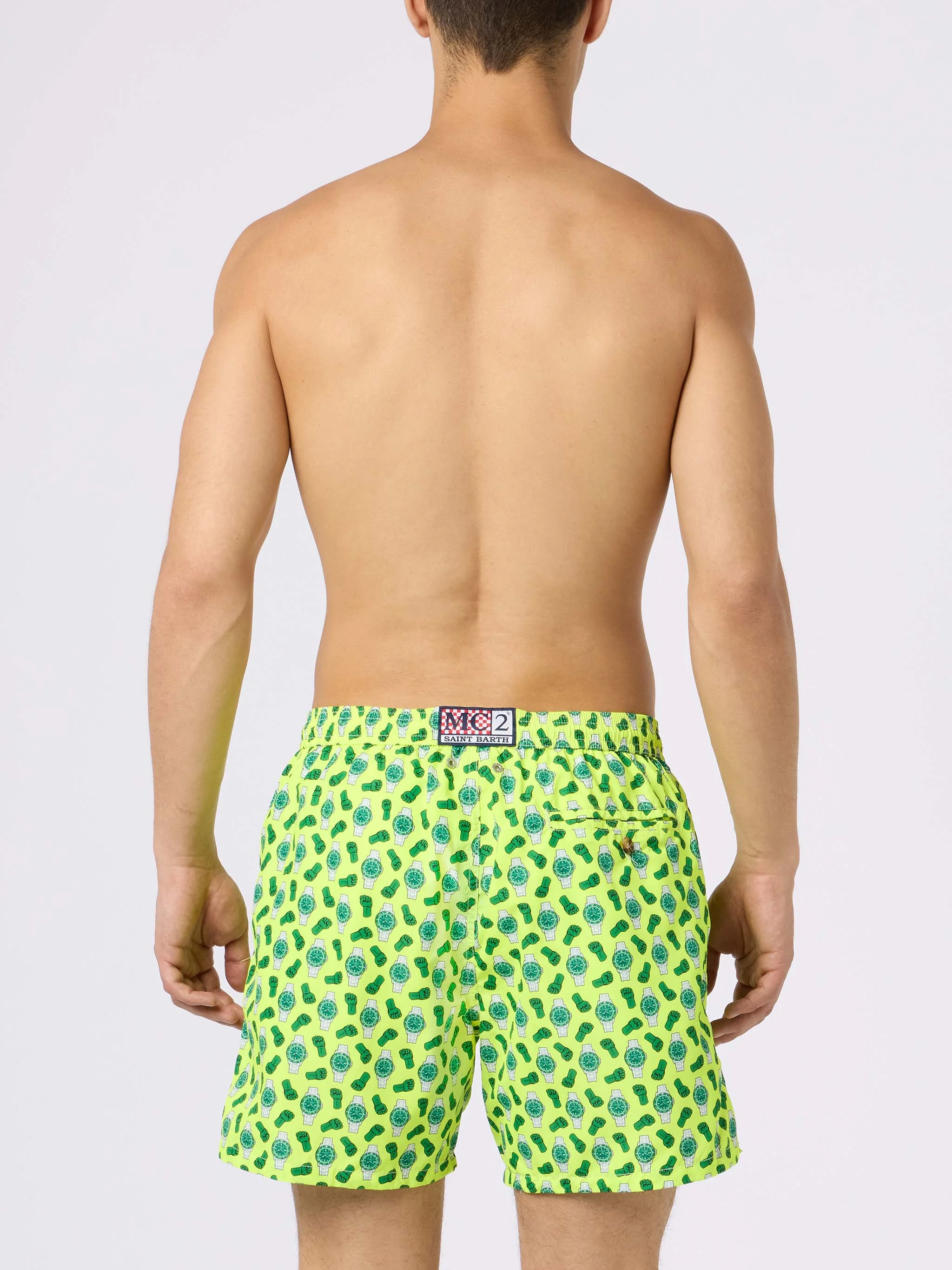 Lighting Micro Fantasy green watches print swim shorts - Image 4