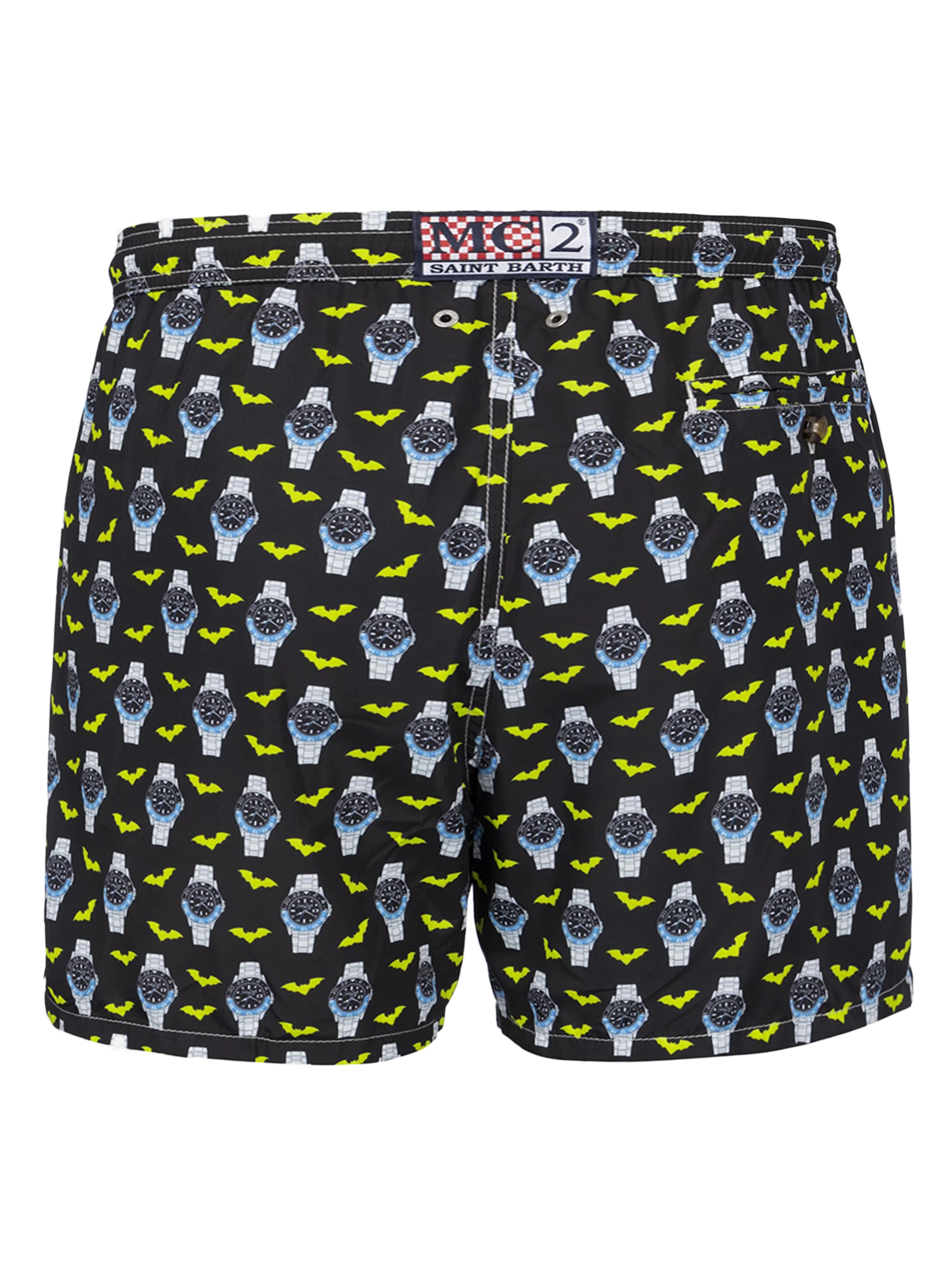 Lighting Micro Fantasy black watches print swim shorts - Image 2