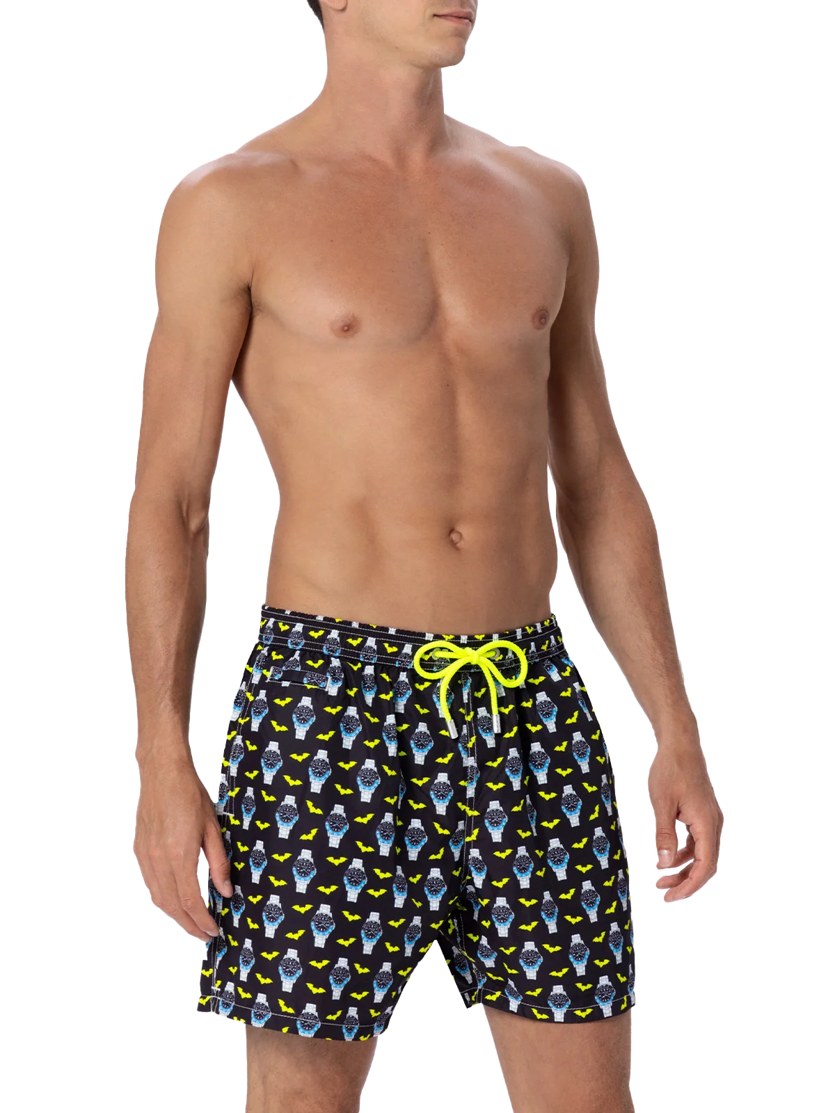Lighting Micro Fantasy black watches print swim shorts - Image 3