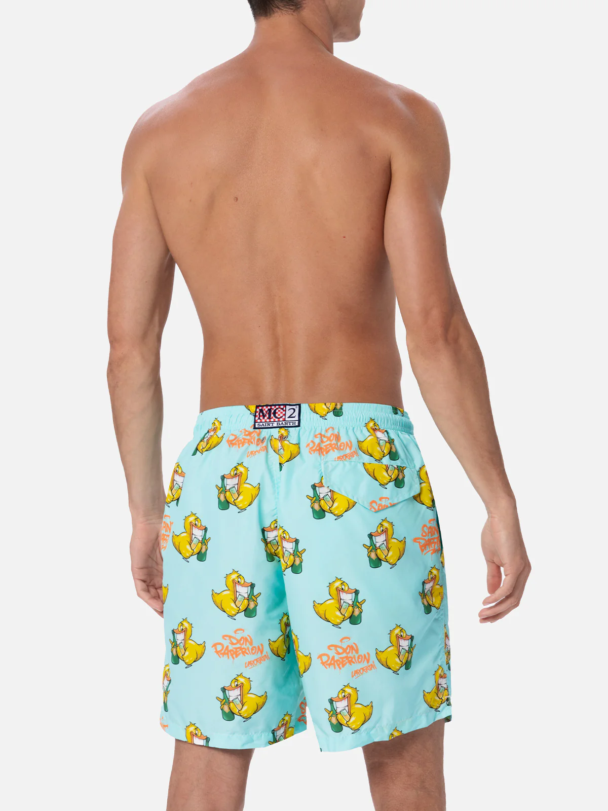 Lighting swim shorts with Cryptopuppets Don Paperion print in multicolor | Special Edition - Image 5