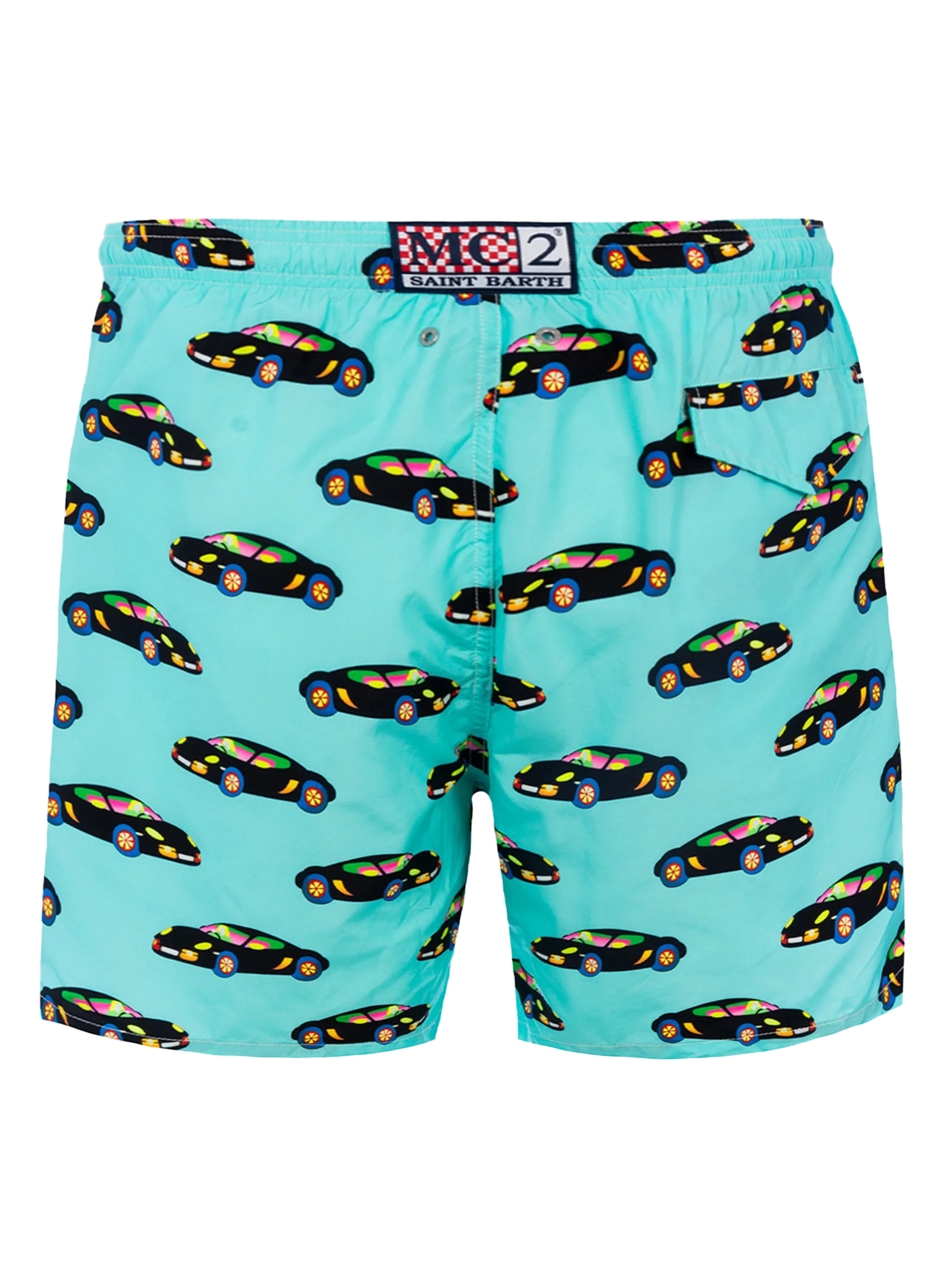 Lighting swim shorts with Lodola car print in multicolor | Special Edition - Image 2