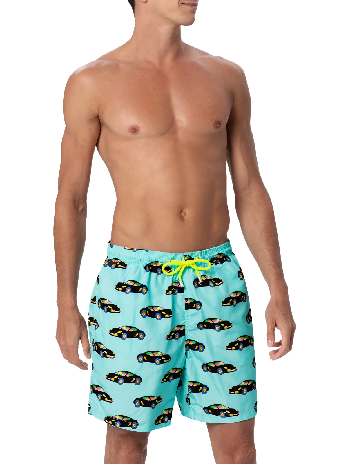 Lighting swim shorts with Lodola car print in multicolor | Special Edition - Image 3