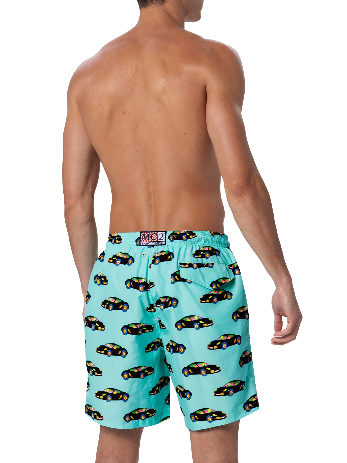 Lighting swim shorts with Lodola car print in multicolor | Special Edition - Image 4