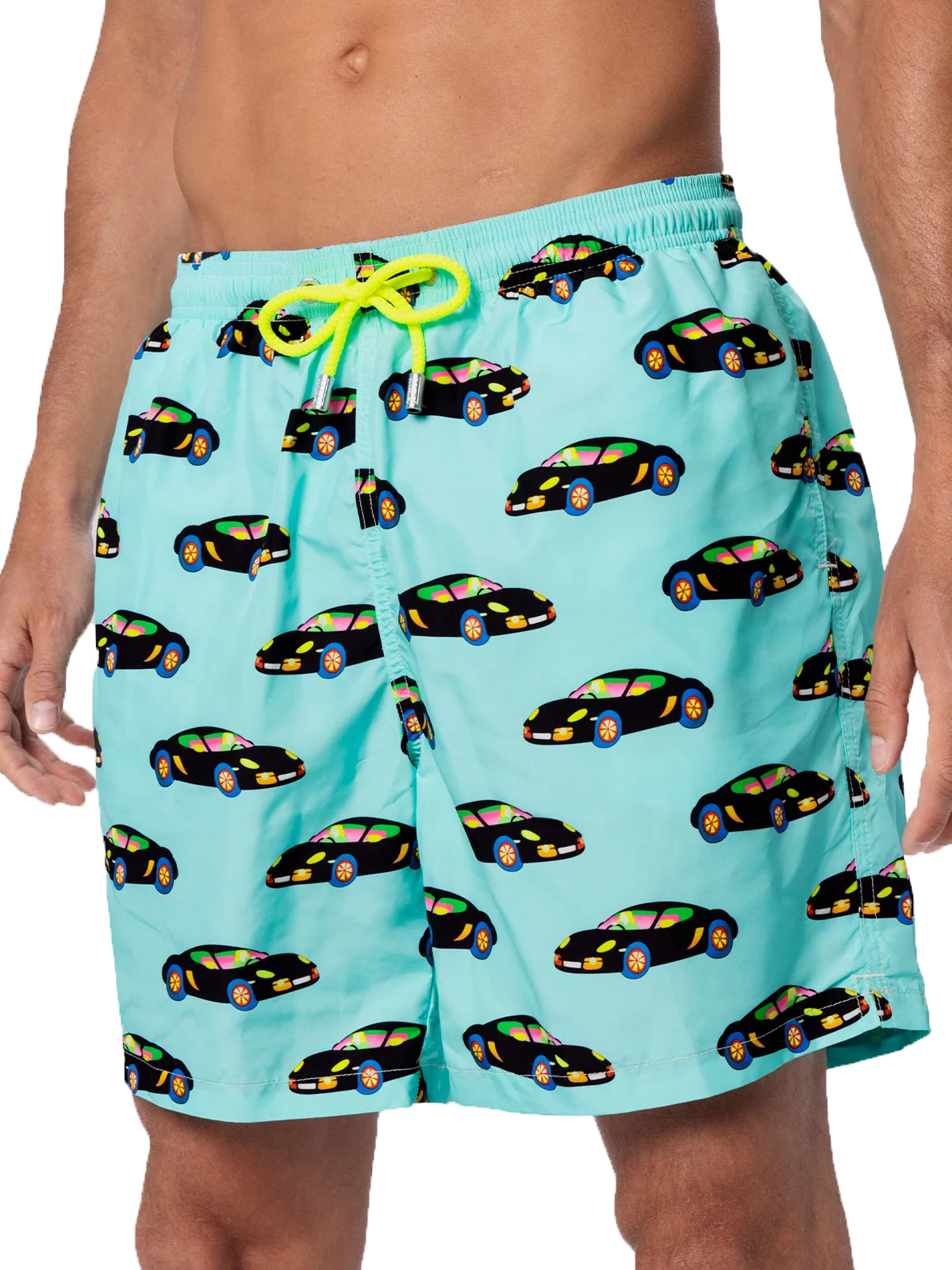 Lighting swim shorts with Lodola car print in multicolor | Special Edition - Image 5