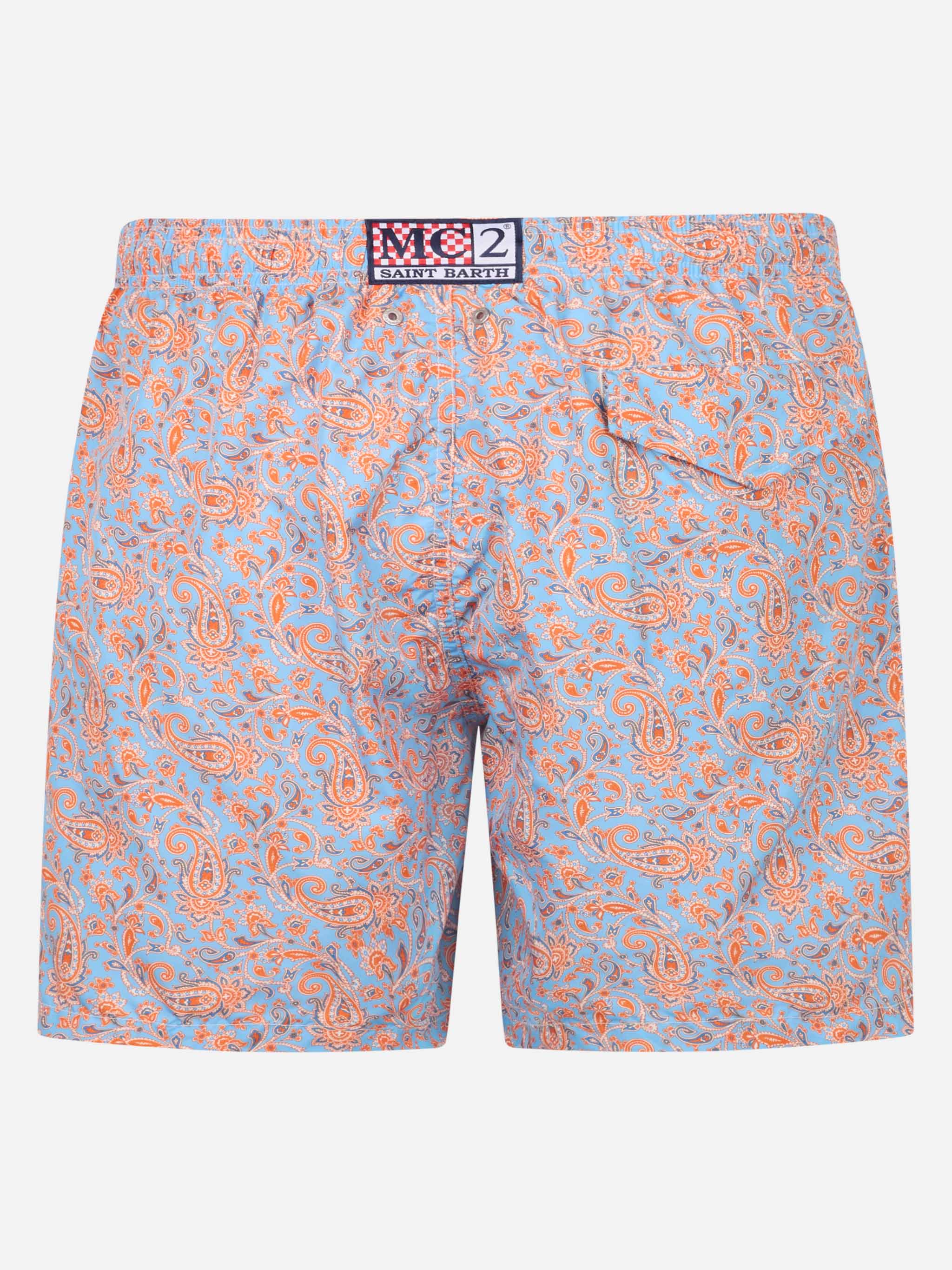 Lighting swim shorts with paisley flower print in multicolor - Image 2