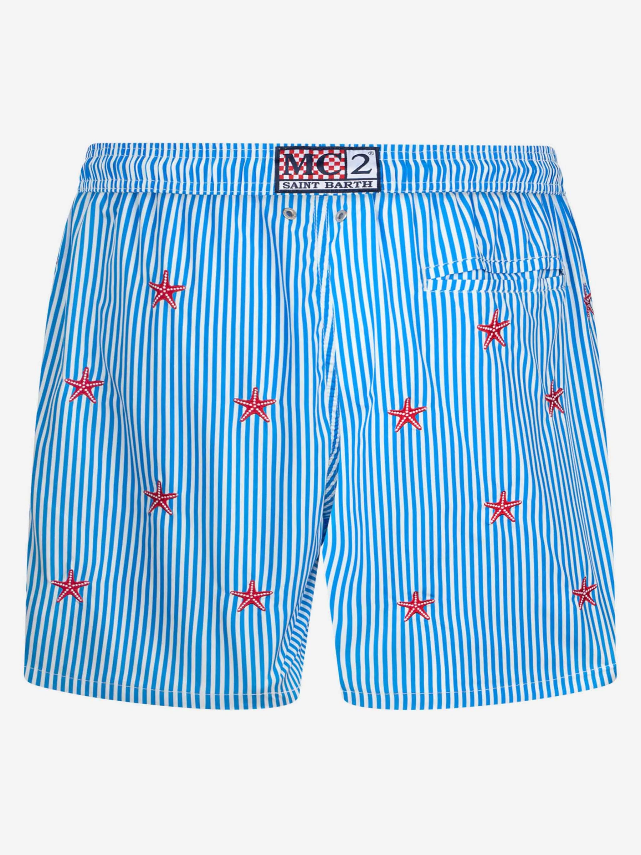 Lighting embroidered striped starfish swim shorts - Image 2