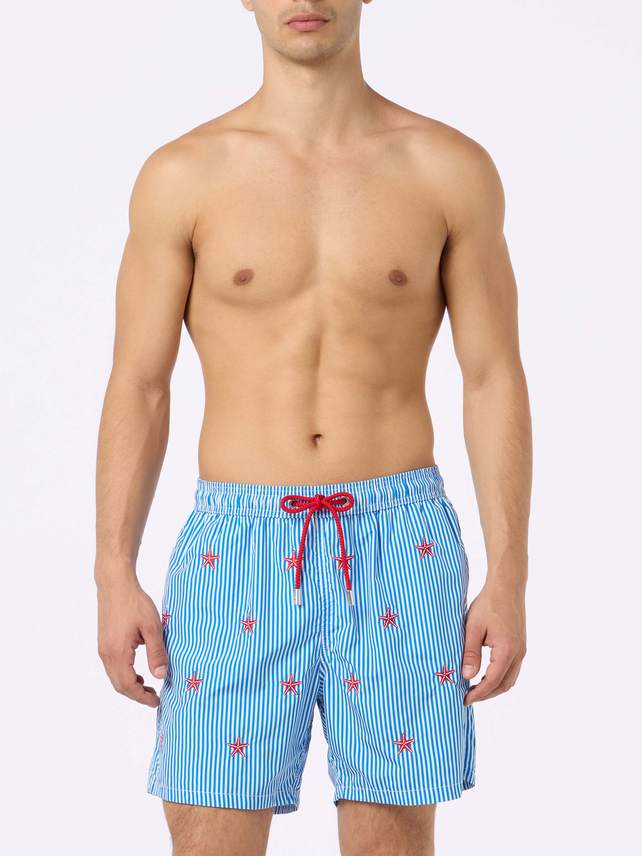 Lighting embroidered striped starfish swim shorts - Image 3