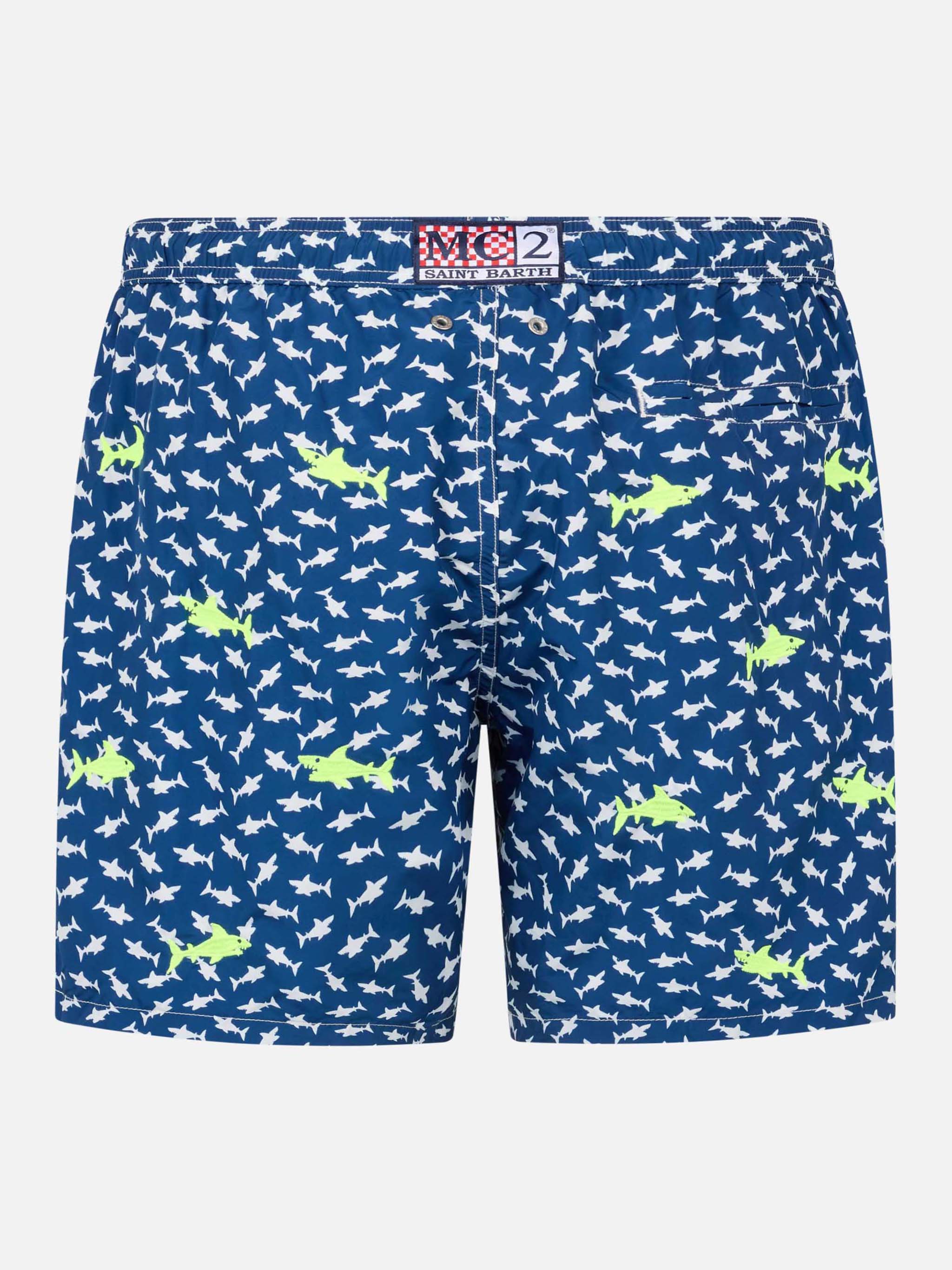 Lighting embroidered sharks swim shorts - Image 2