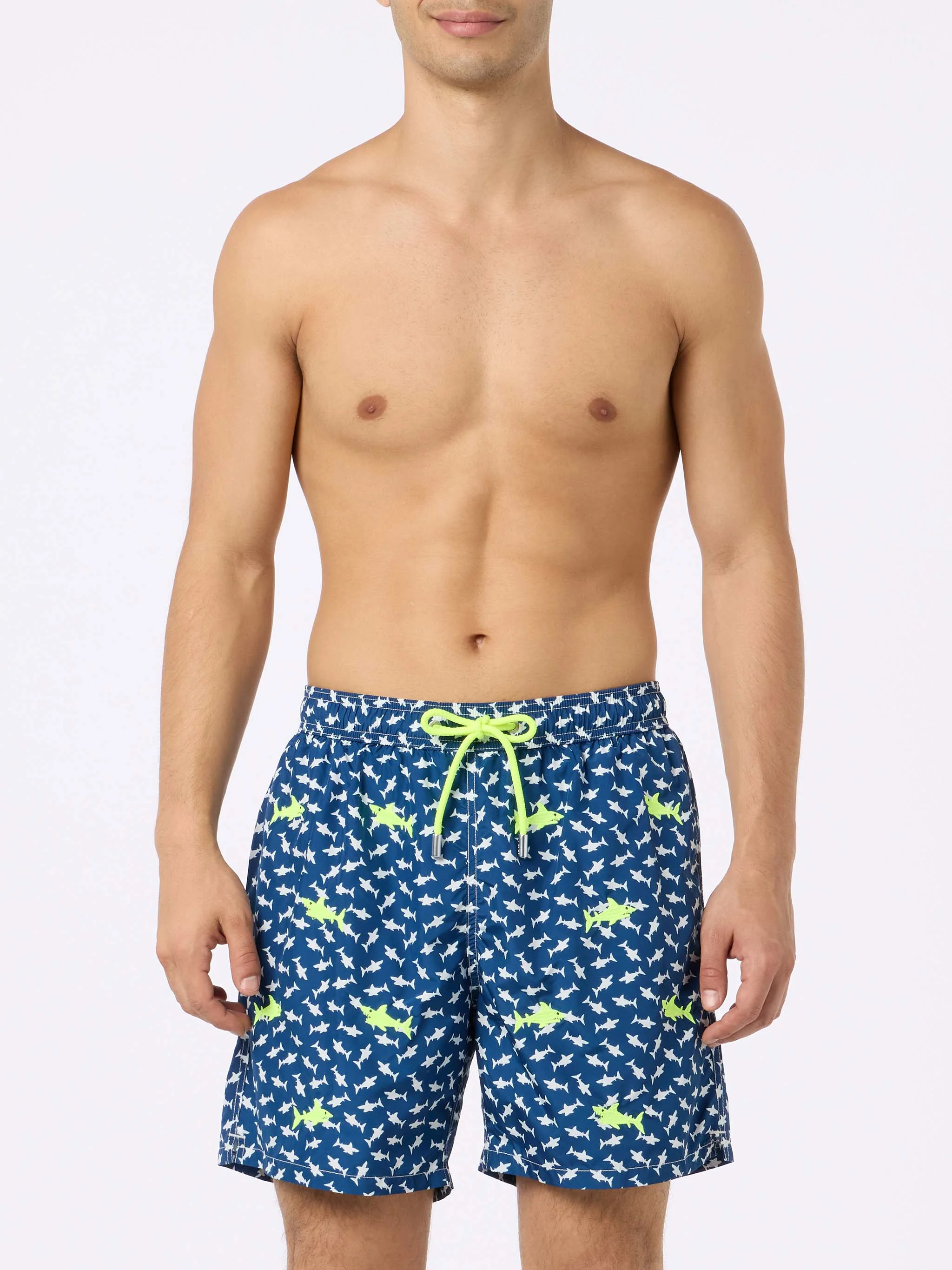 Lighting embroidered sharks swim shorts - Image 3