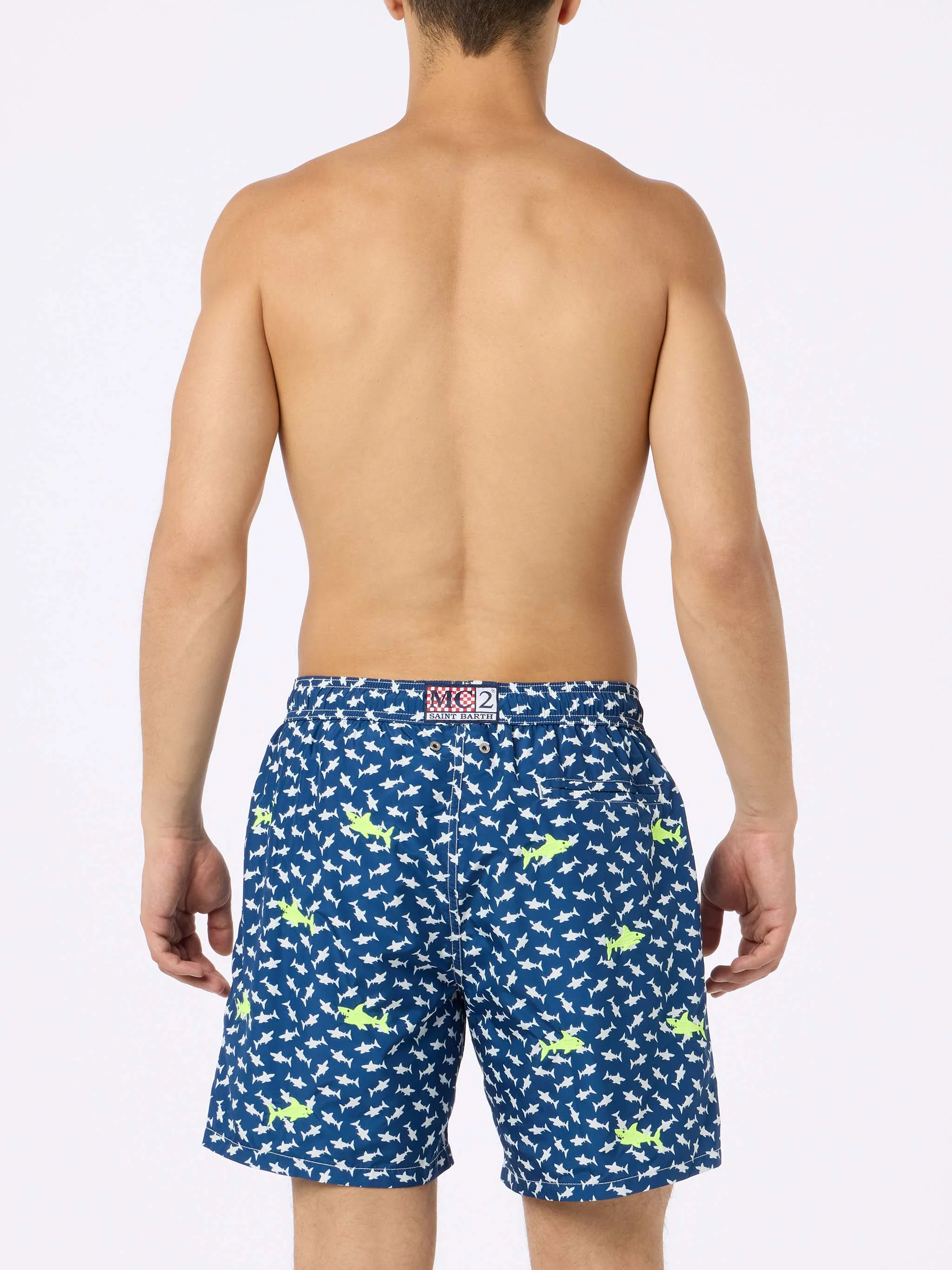 Lighting embroidered sharks swim shorts - Image 4