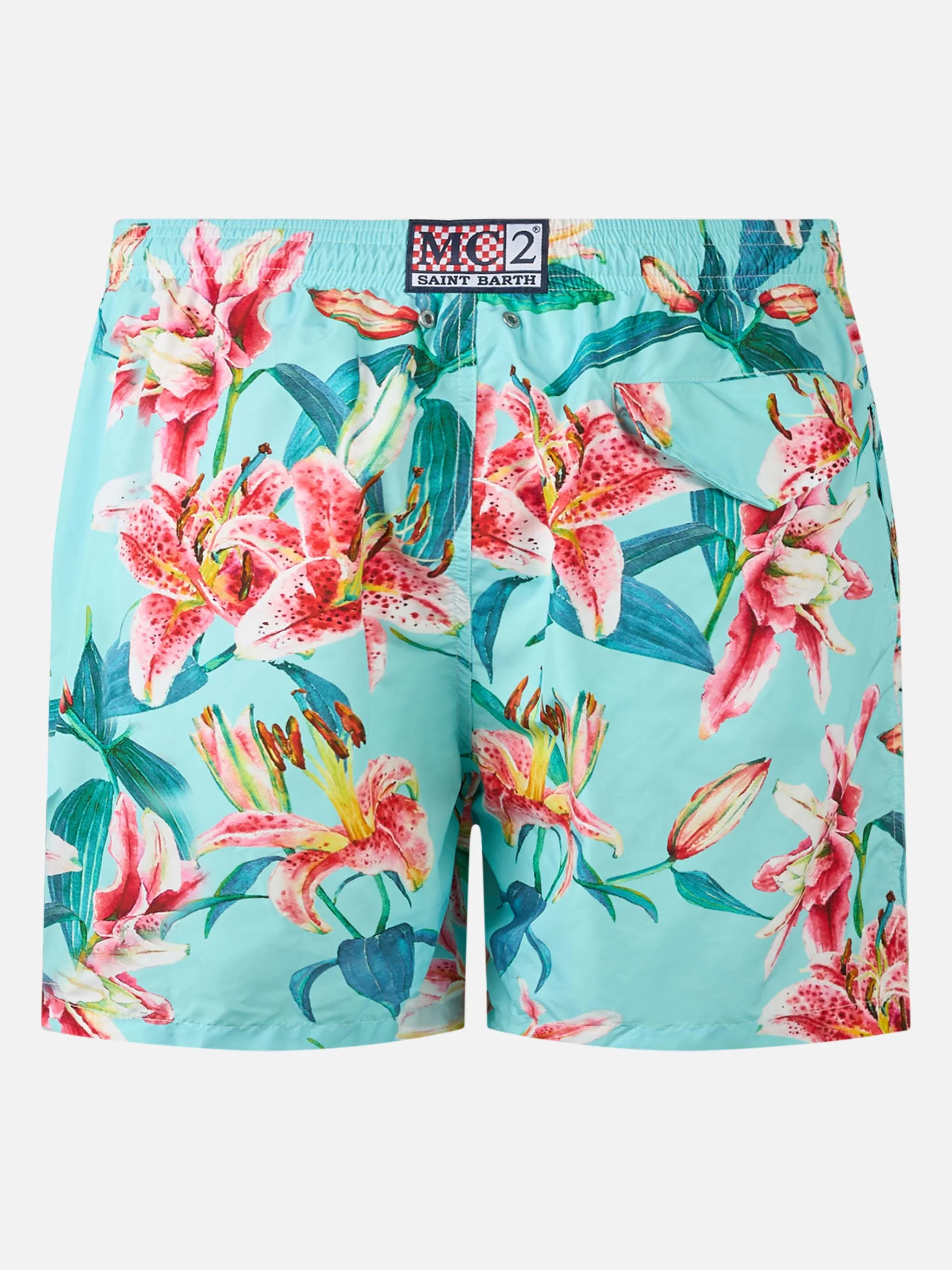 Lighting swim shorts with tropical flowers print - Image 2