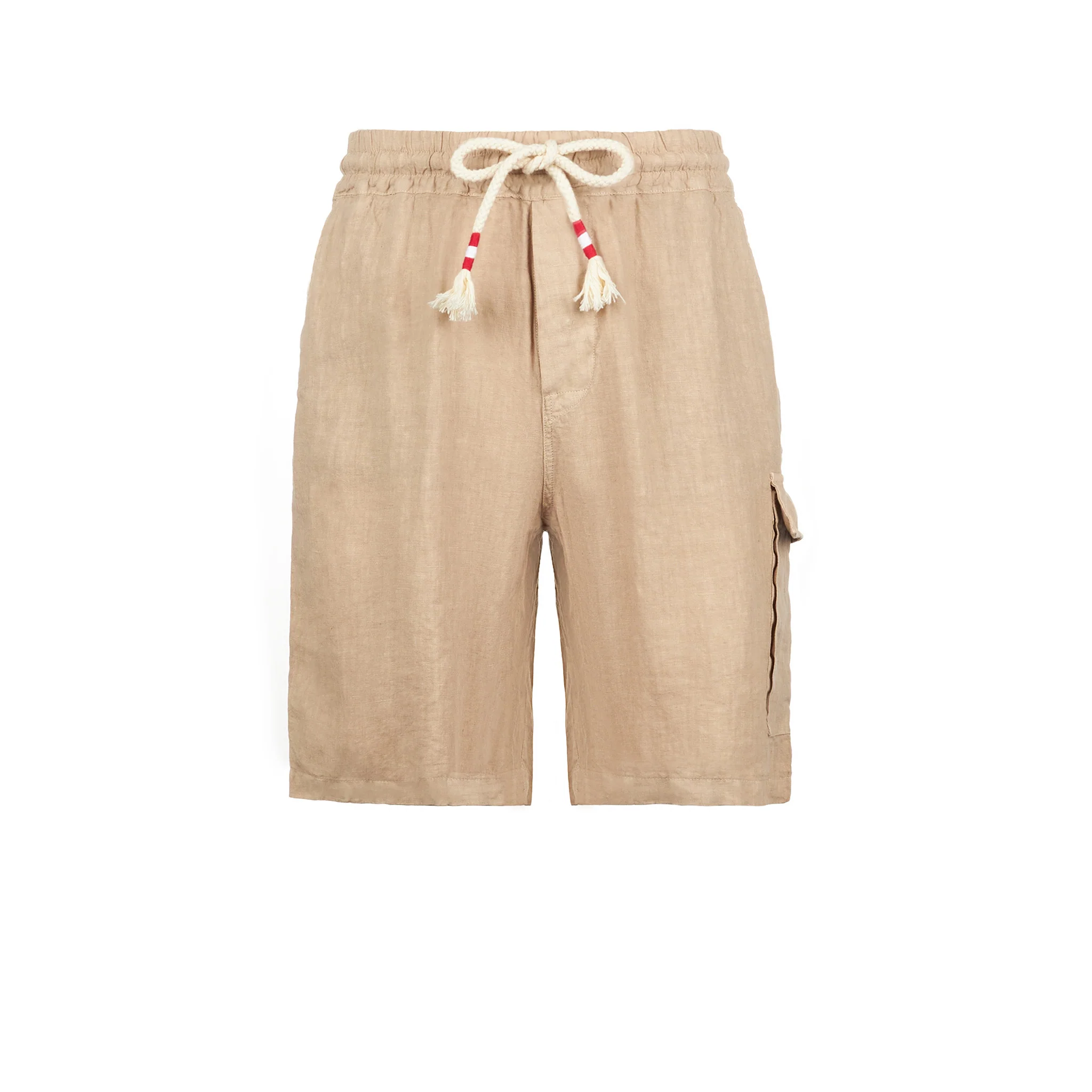 Marseille beige linen bermuda shorts in solid color - Image 4