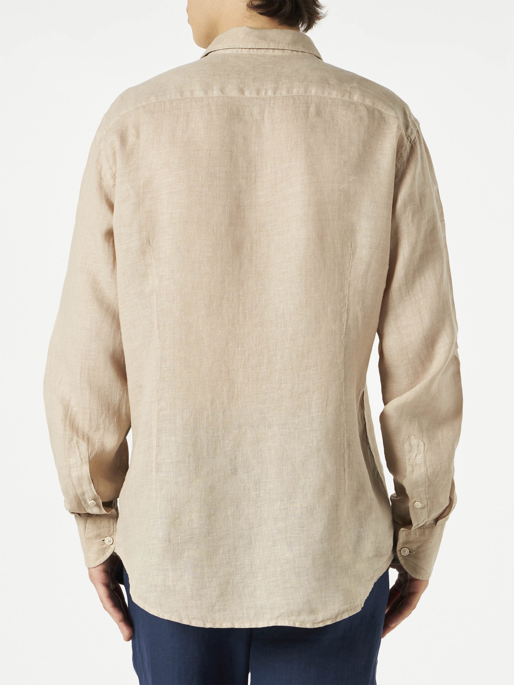 Pamplona beige linen shirt - Image 3