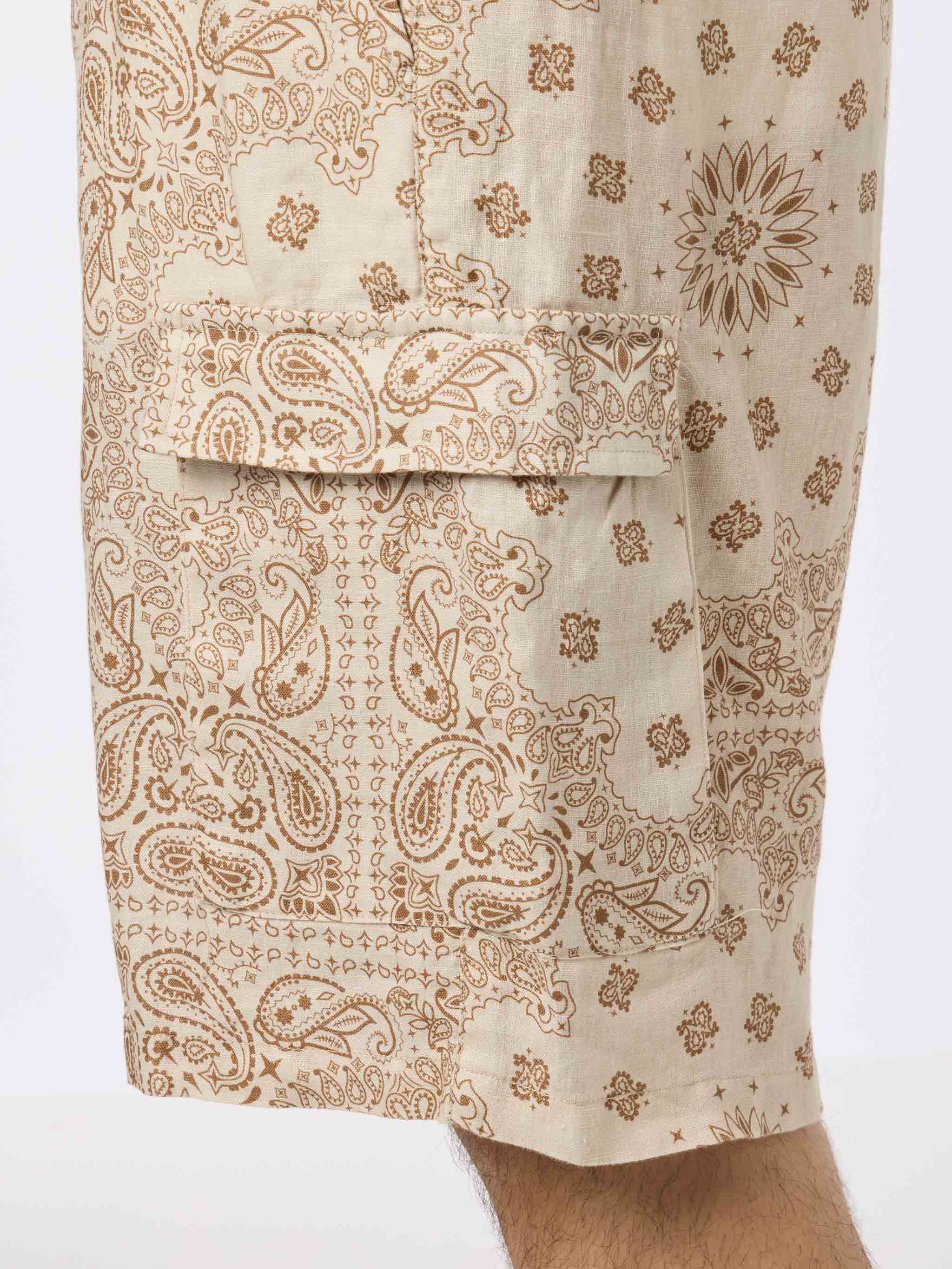 Marseille bandana print linen bermuda shorts - Image 2