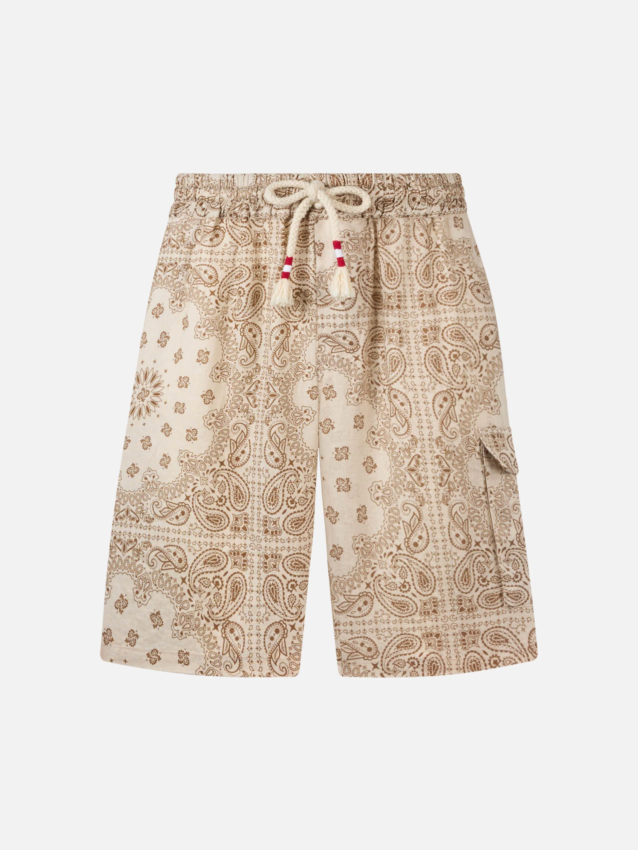 Marseille bandana print linen bermuda shorts - Image 4