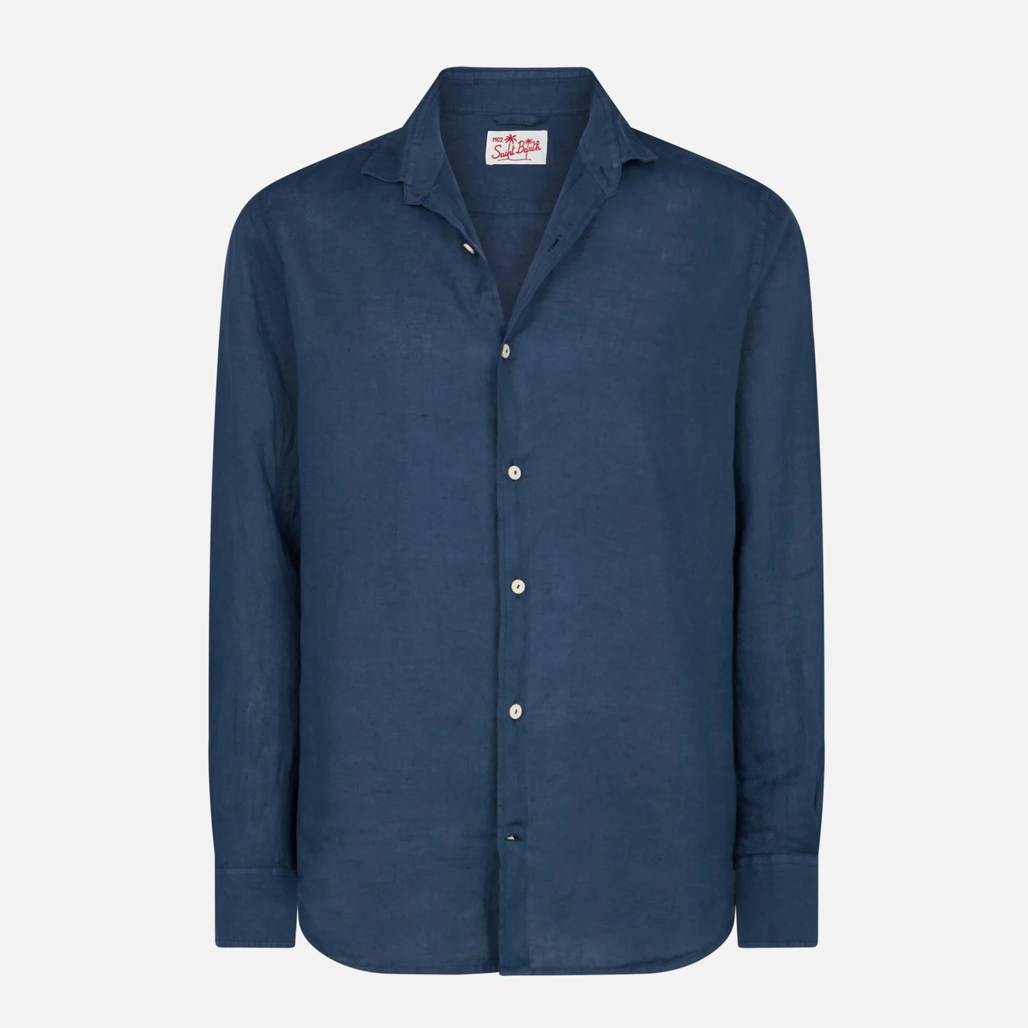 Pamplona navy blue linen shirt - Image 4