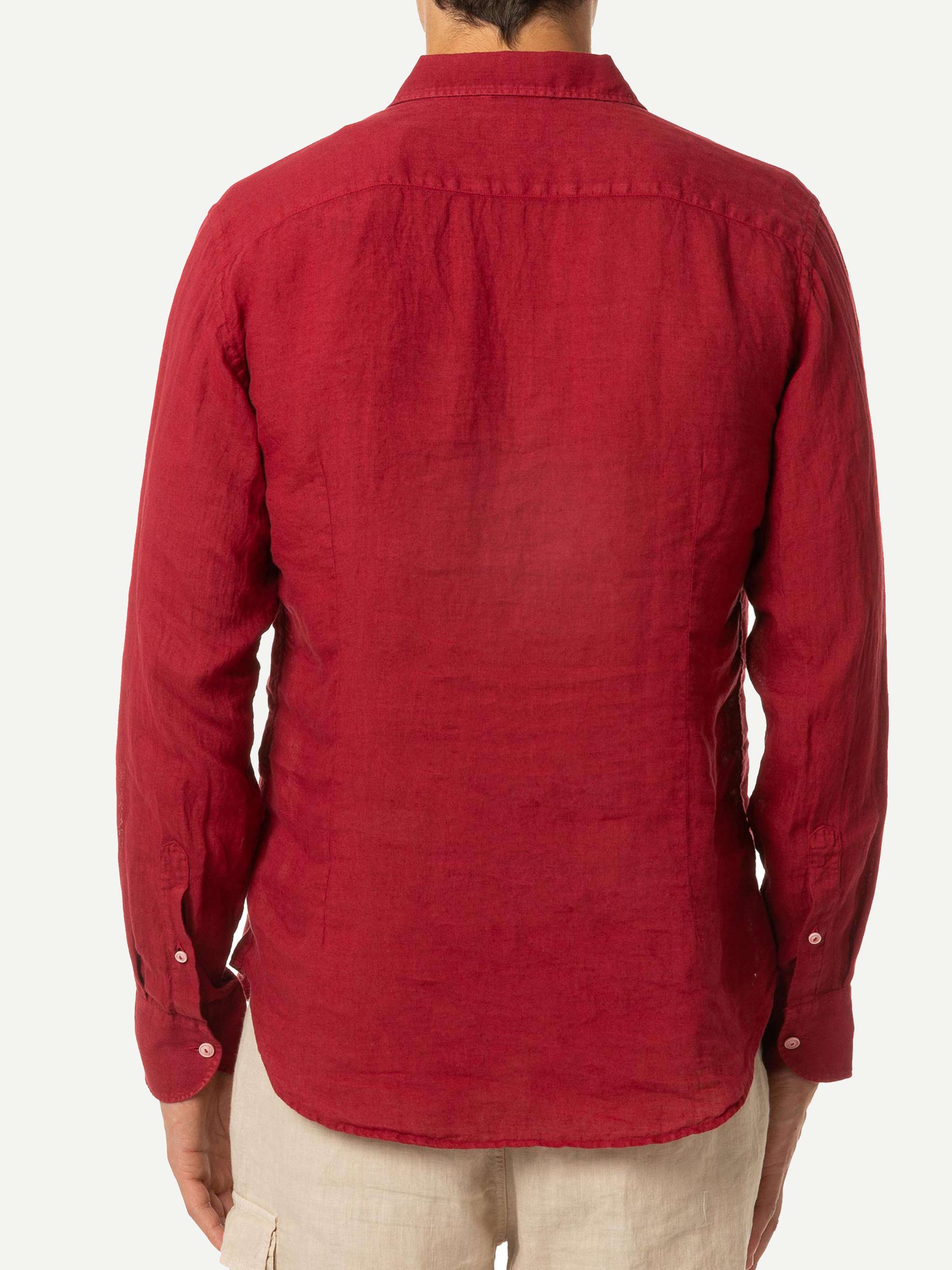Pamplona burgundy linen shirt - Image 2