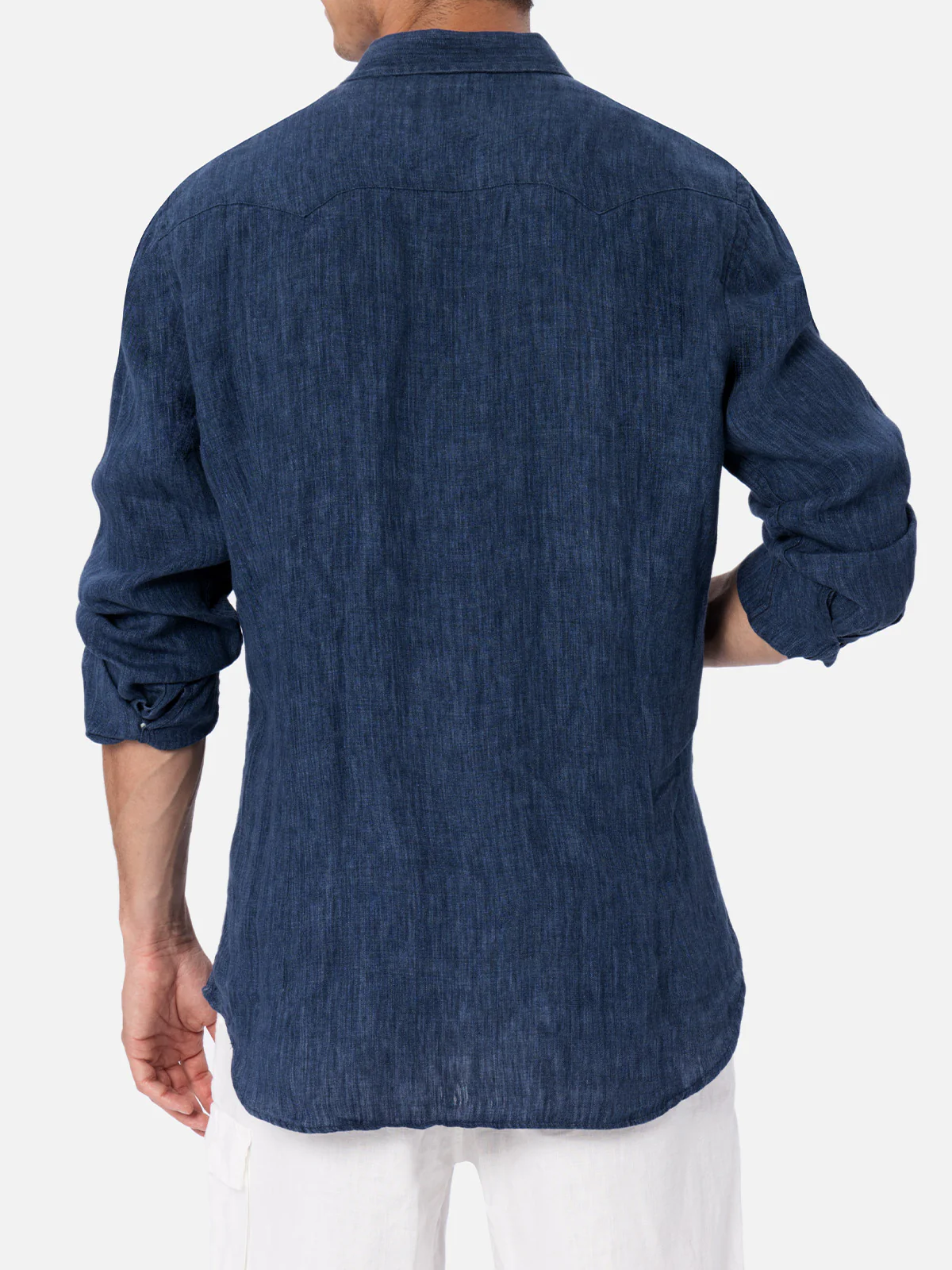 Greg blue linen denim-effect shirt - Image 3