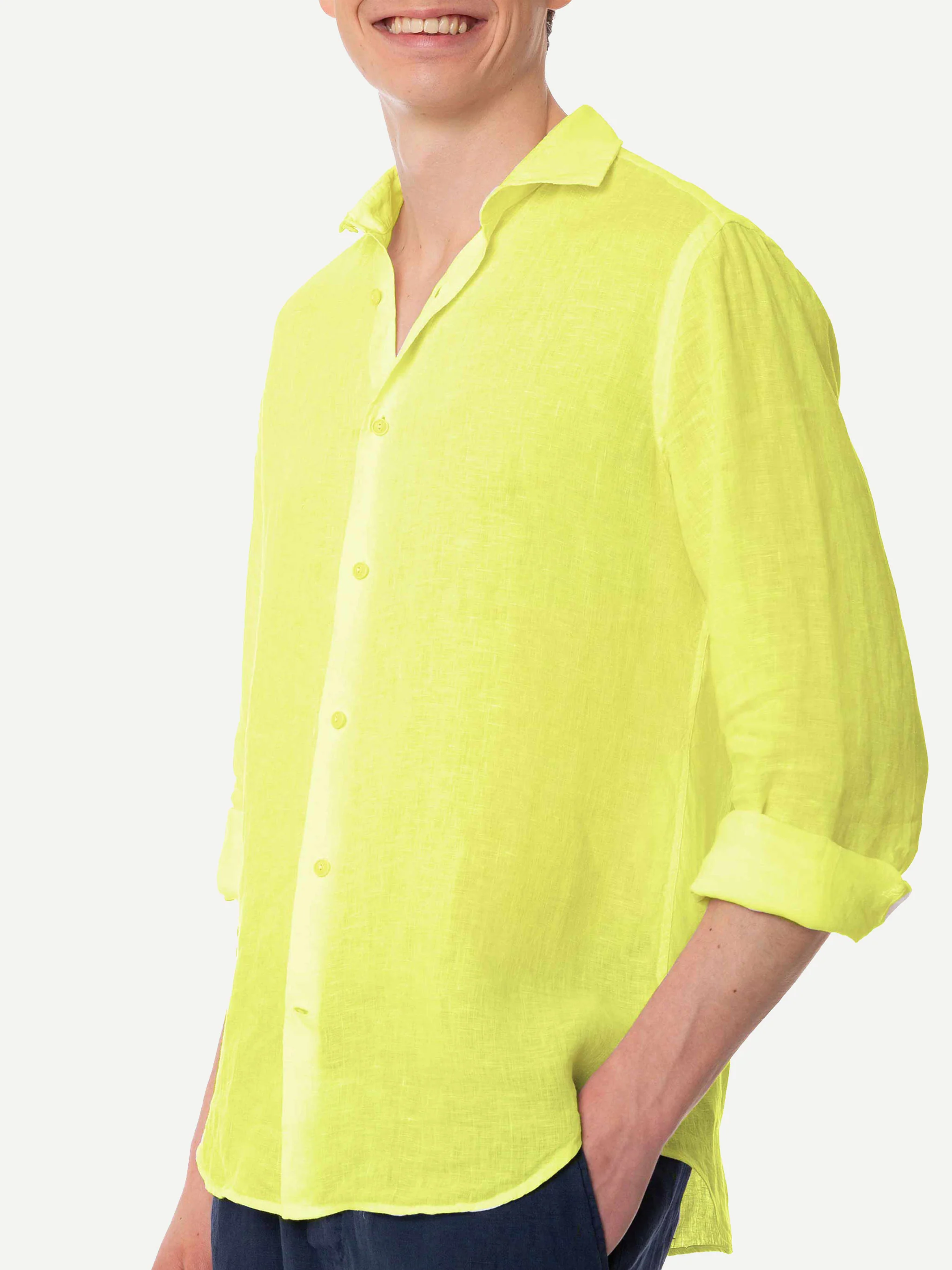 Pamplona yellow linen shirt - Image 2