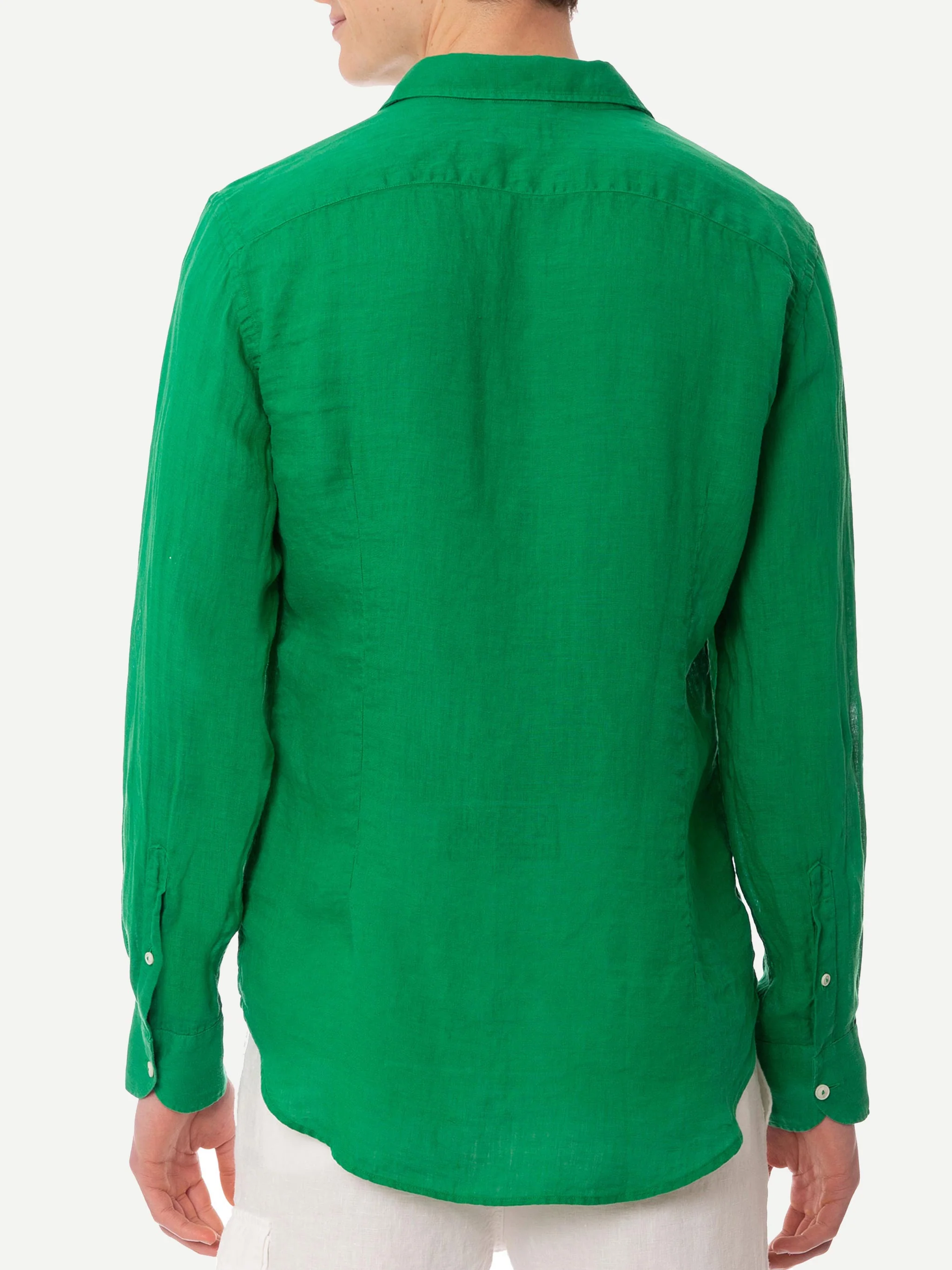 Pamplona green linen shirt - Image 3