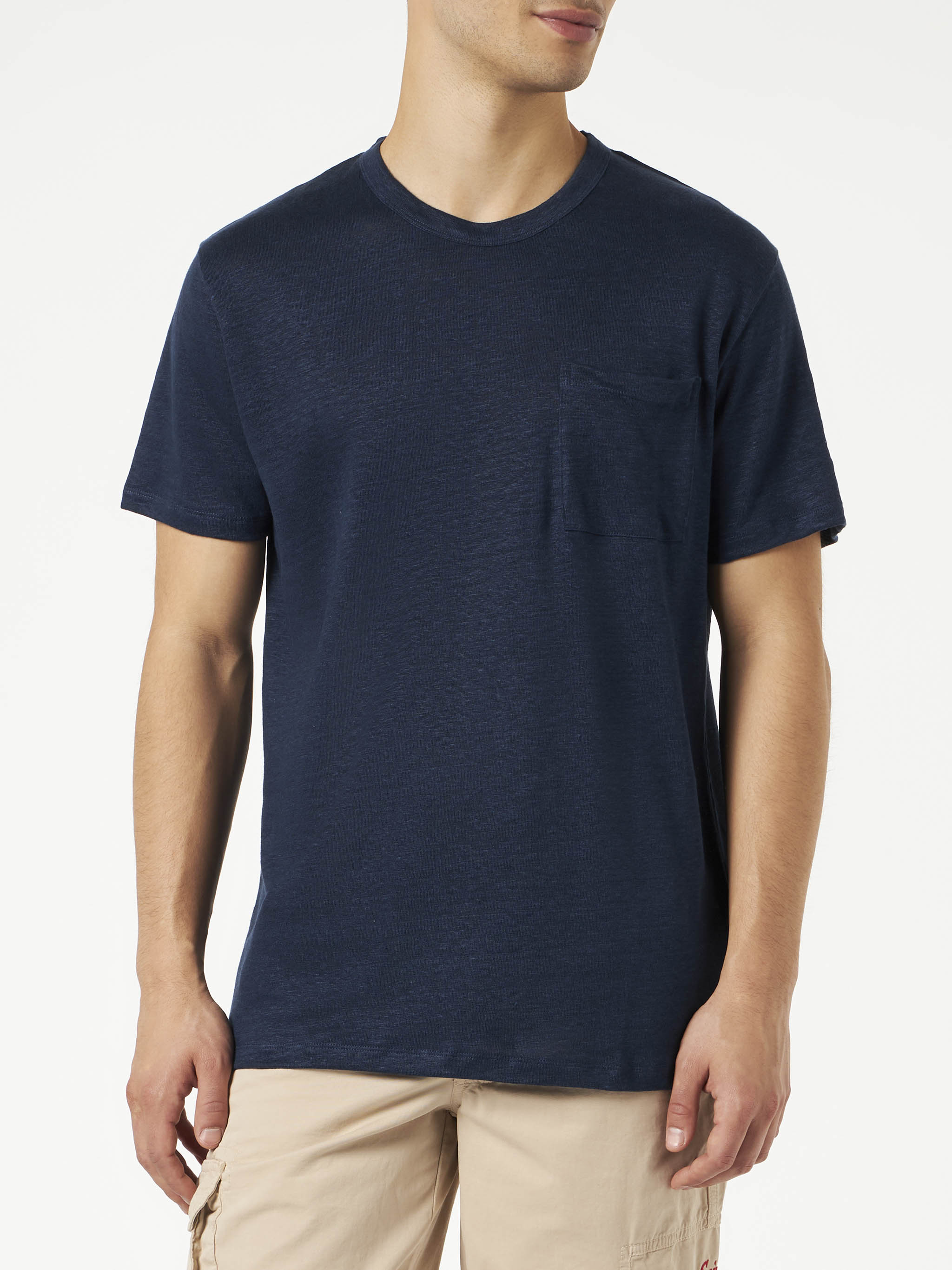 Navy blue linen Ecstasea T-shirt - Image 3
