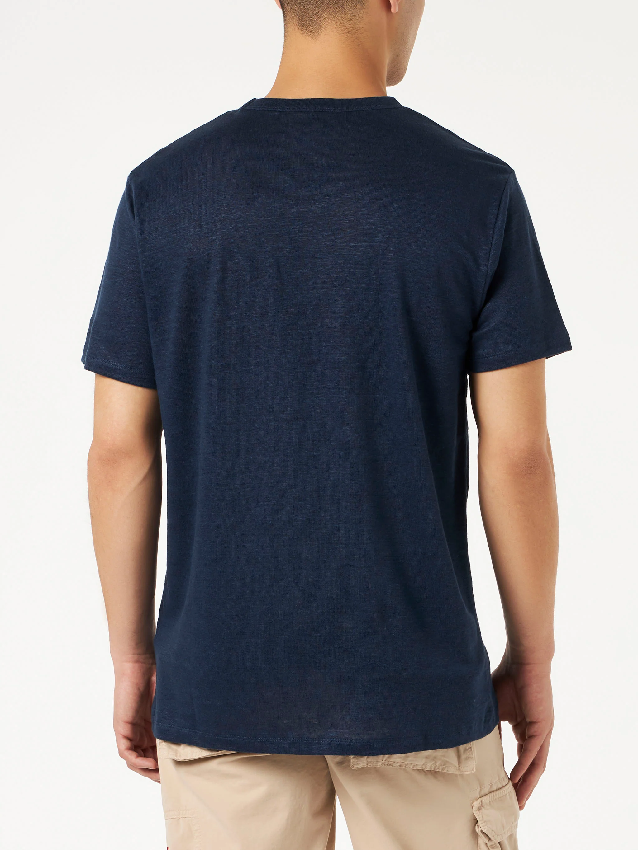 Navy blue linen Ecstasea T-shirt - Image 4
