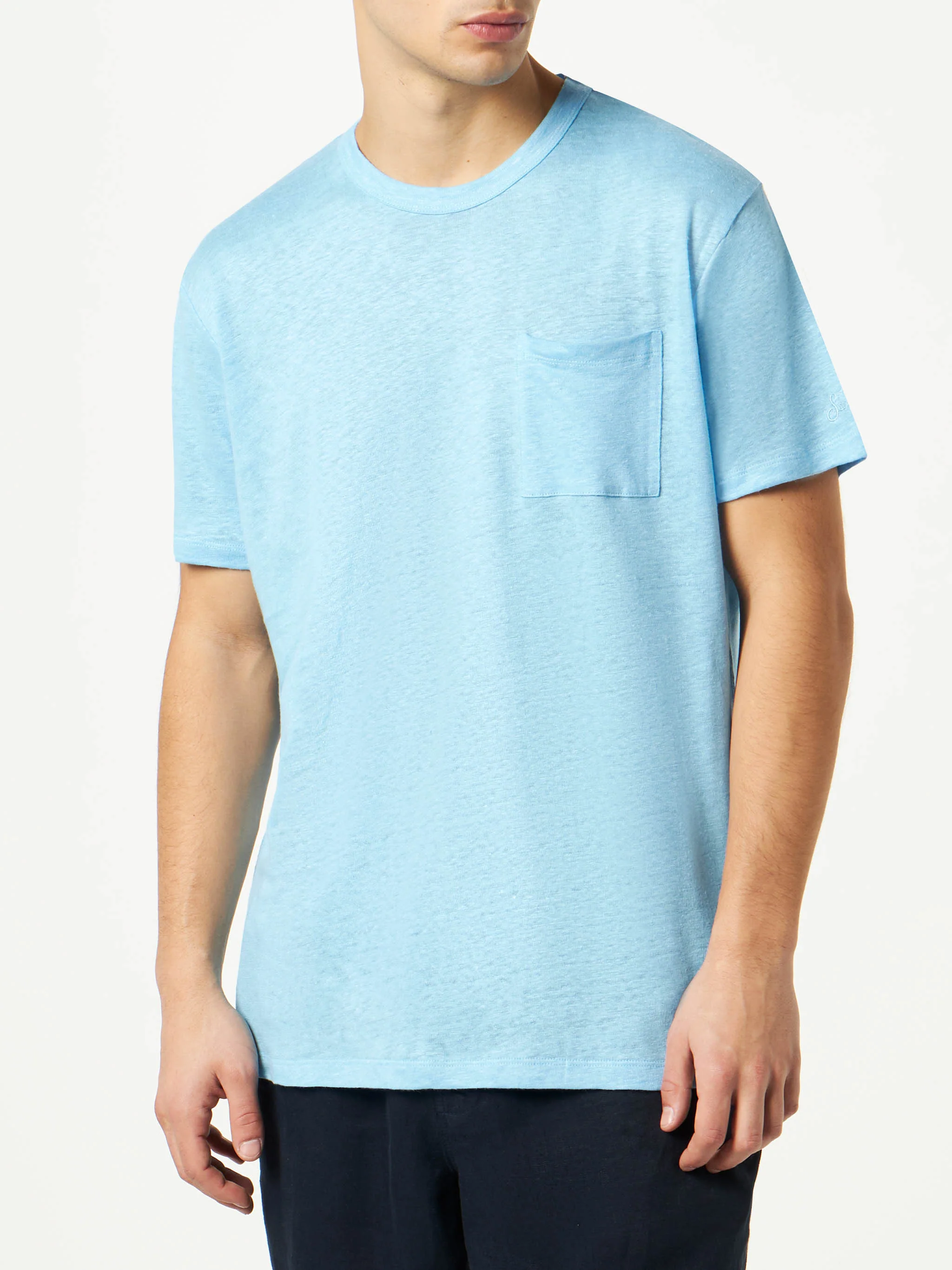 Light blue linen Ecstasea T-shirt - Image 2