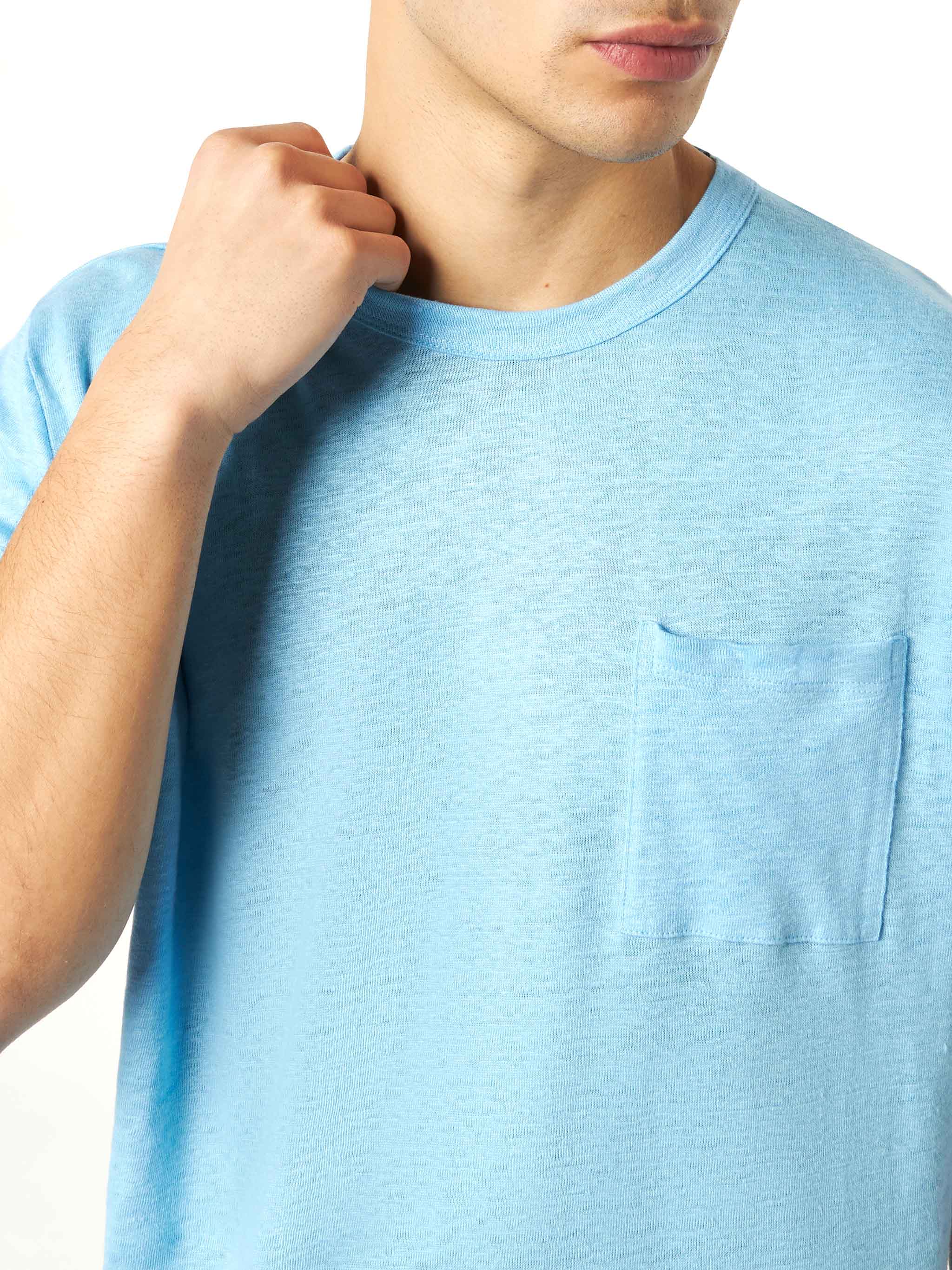 Light blue linen Ecstasea T-shirt - Image 3