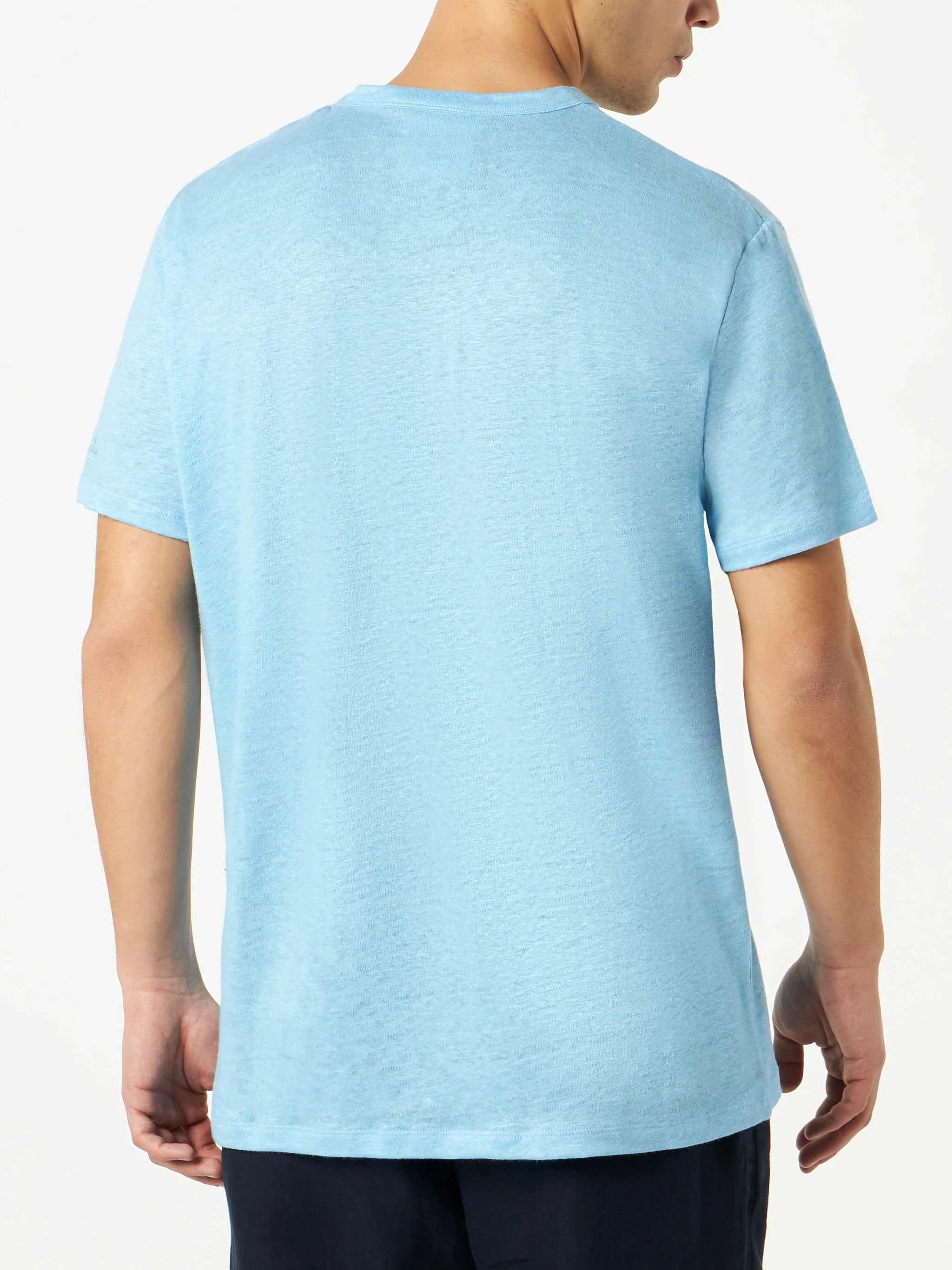 Light blue linen Ecstasea T-shirt - Image 4