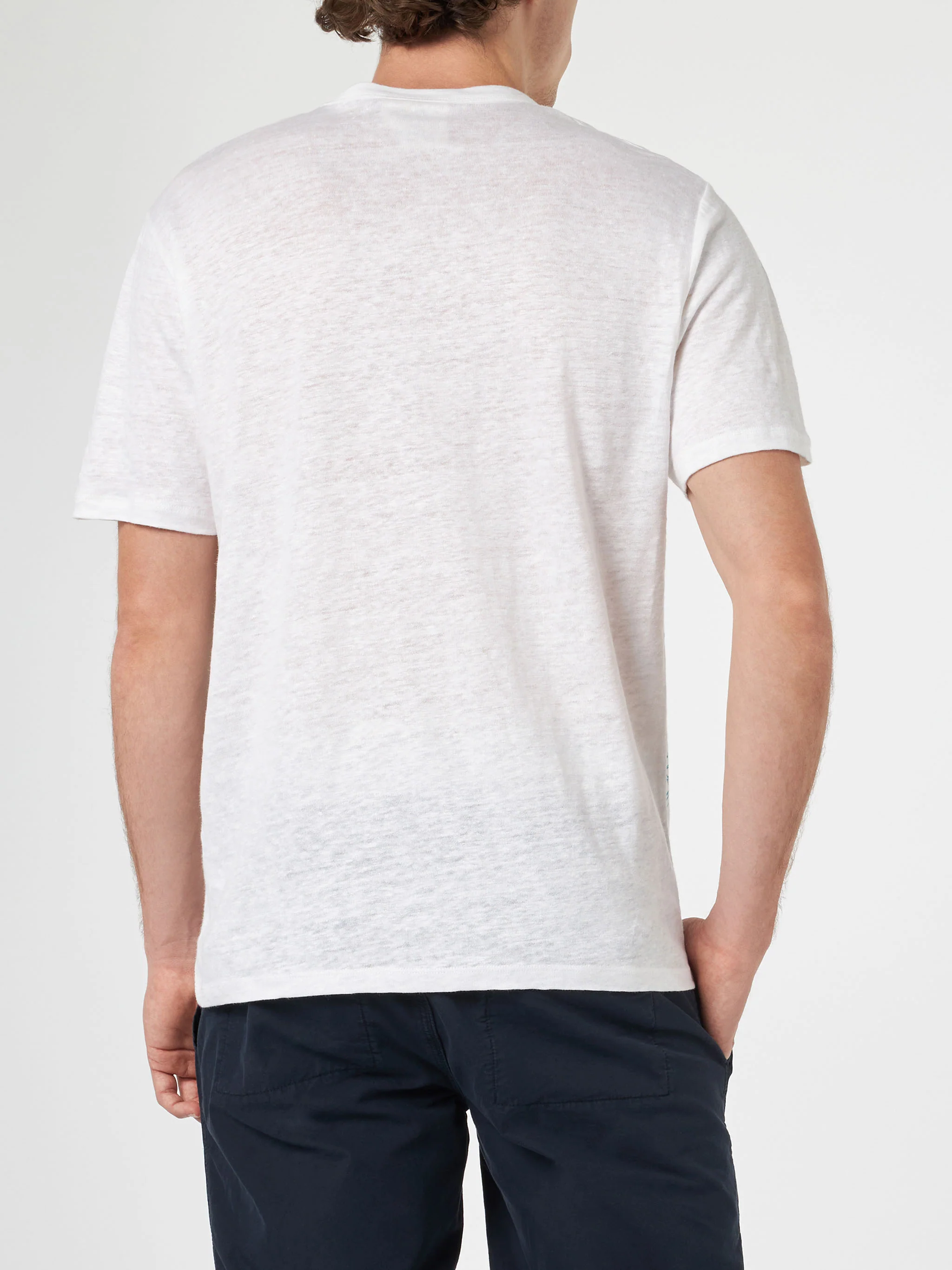 Ecstasea linen jersey t-shirt with Cannes print - Image 4