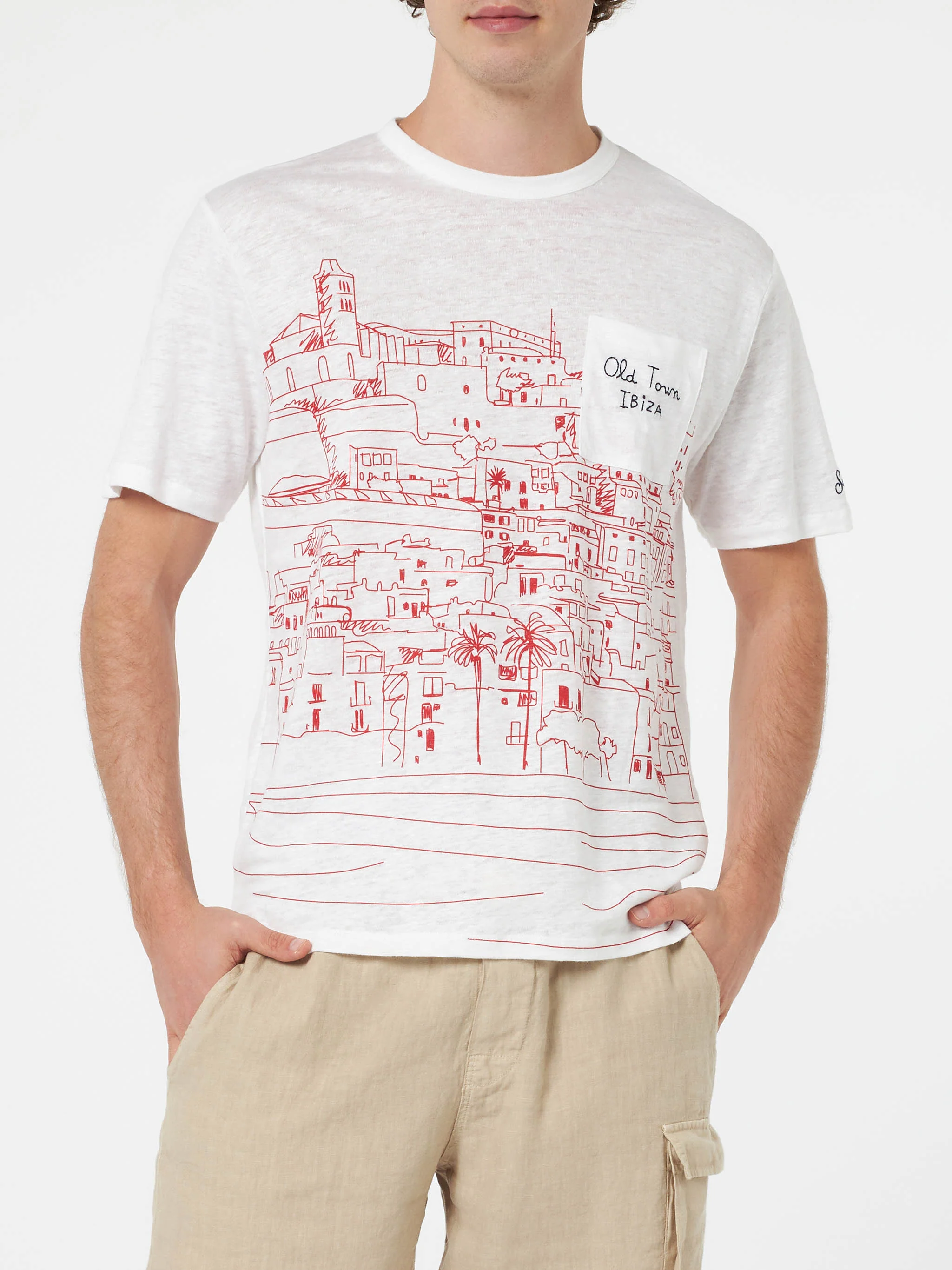 Ecstasea linen jersey t-shirt with Ibiza print - Image 3