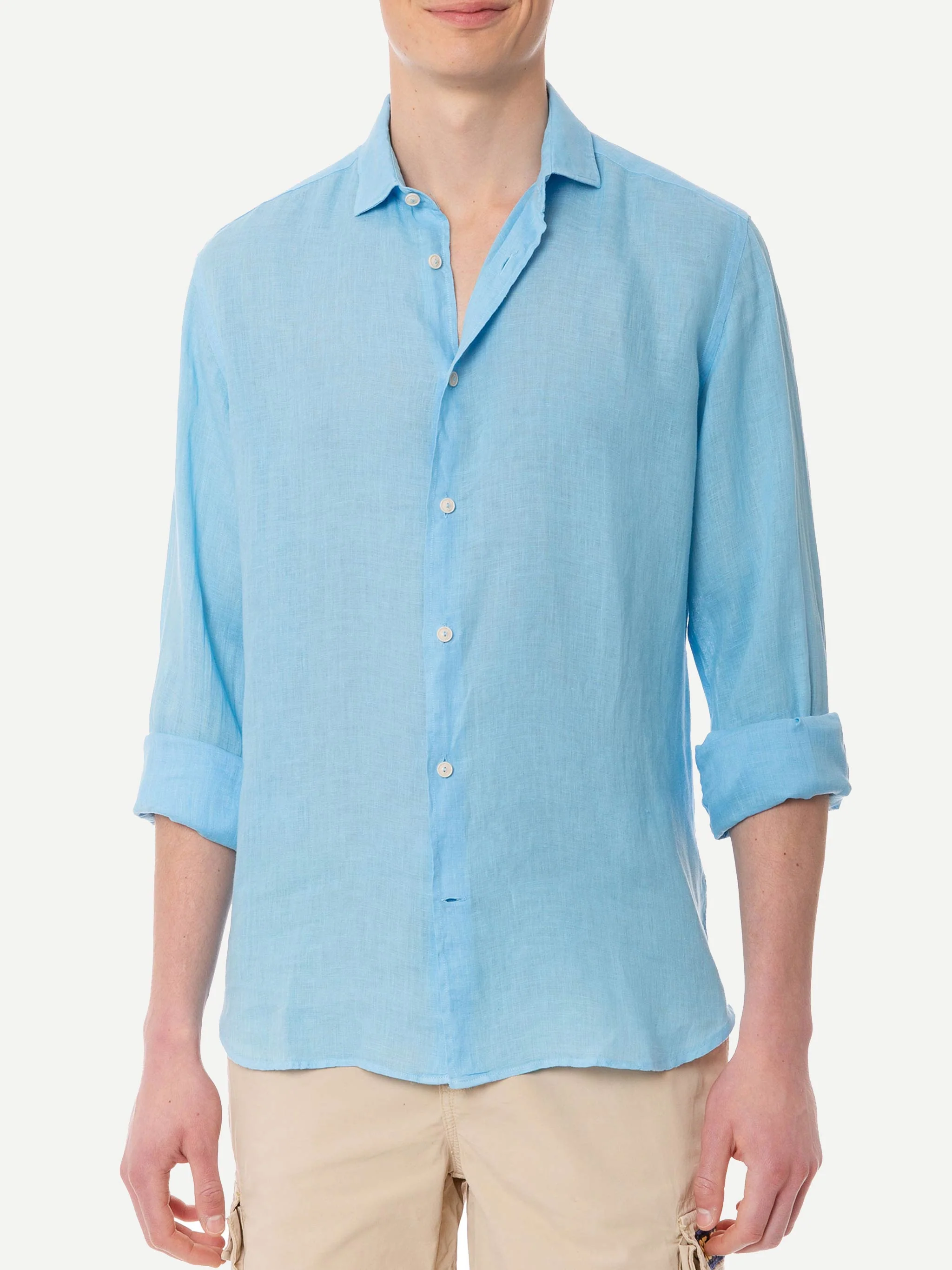 Pamplona light blue linen shirt