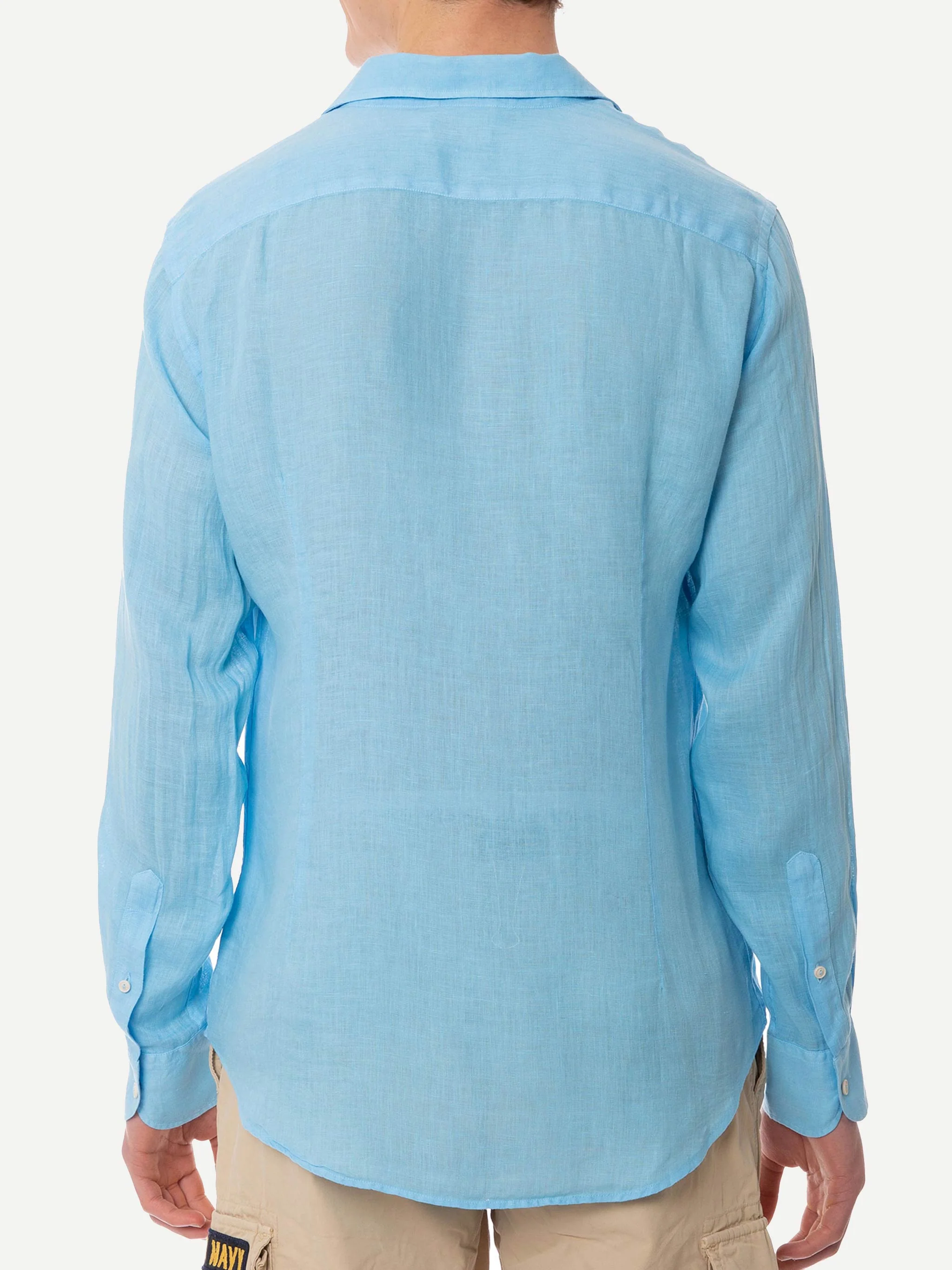 Pamplona light blue linen shirt - Image 3