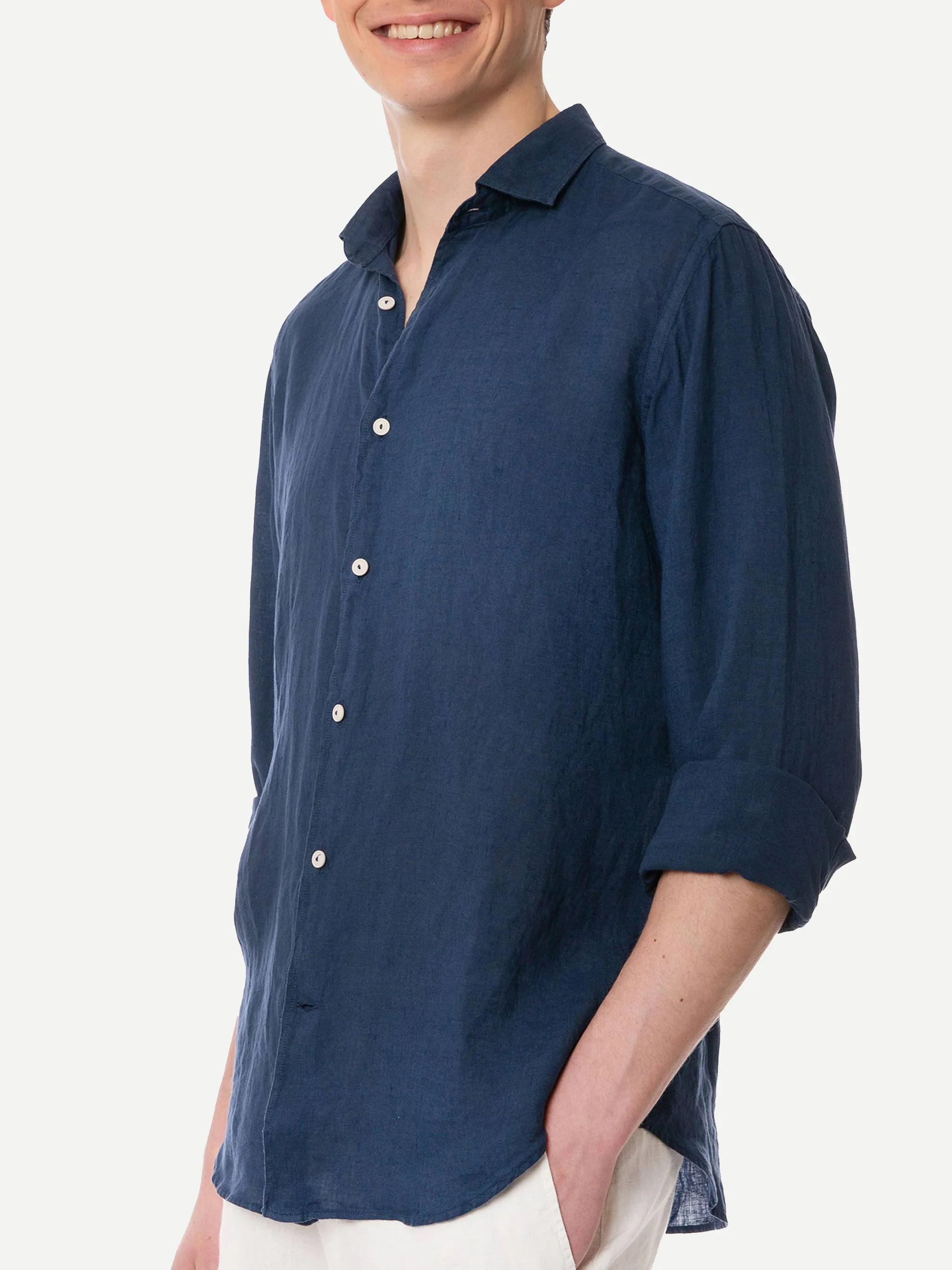 Pamplona navy linen shirt - Image 2